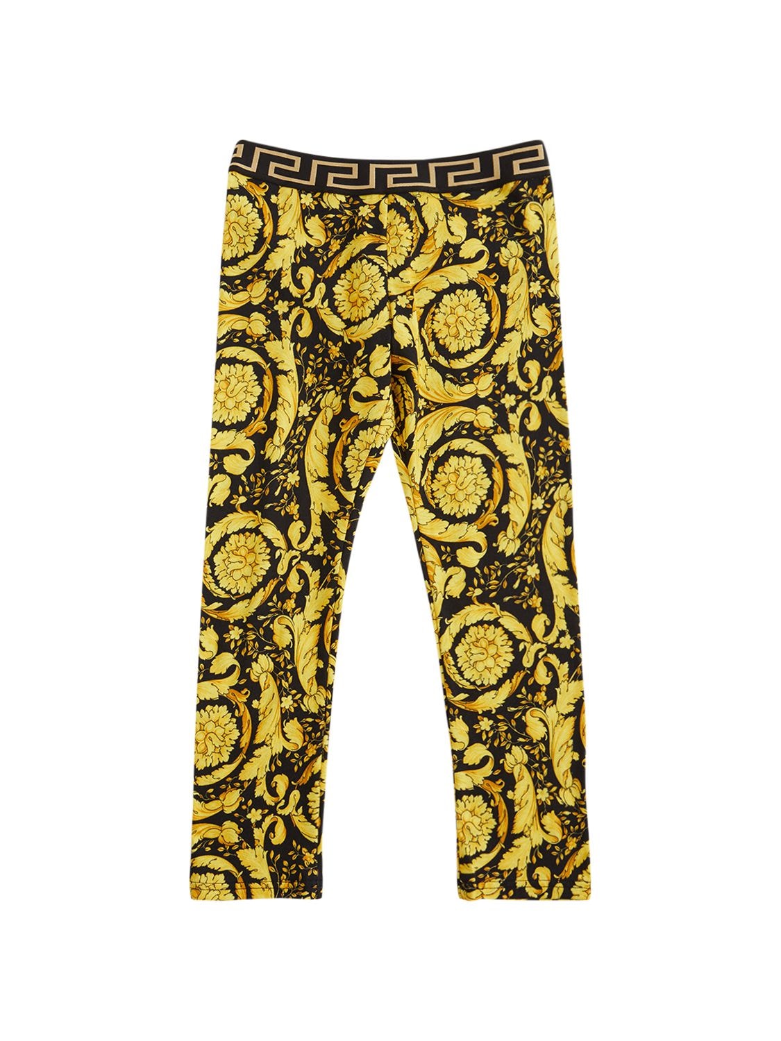 VERSACE BAROQUE PRINT COTTON JERSEY LEGGINGS,75I1AO076-NUIWMDA1