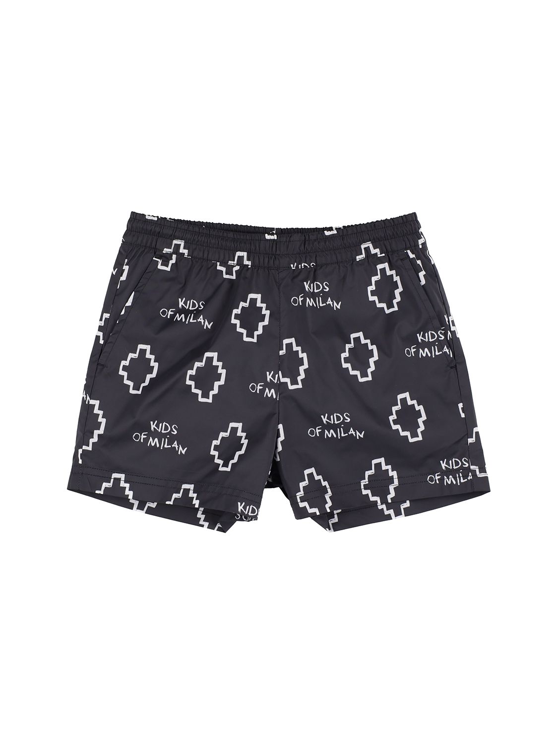 Marcelo Burlon County Of Milan - Shorts mare in nylon con logo - Nero |  Luisaviaroma