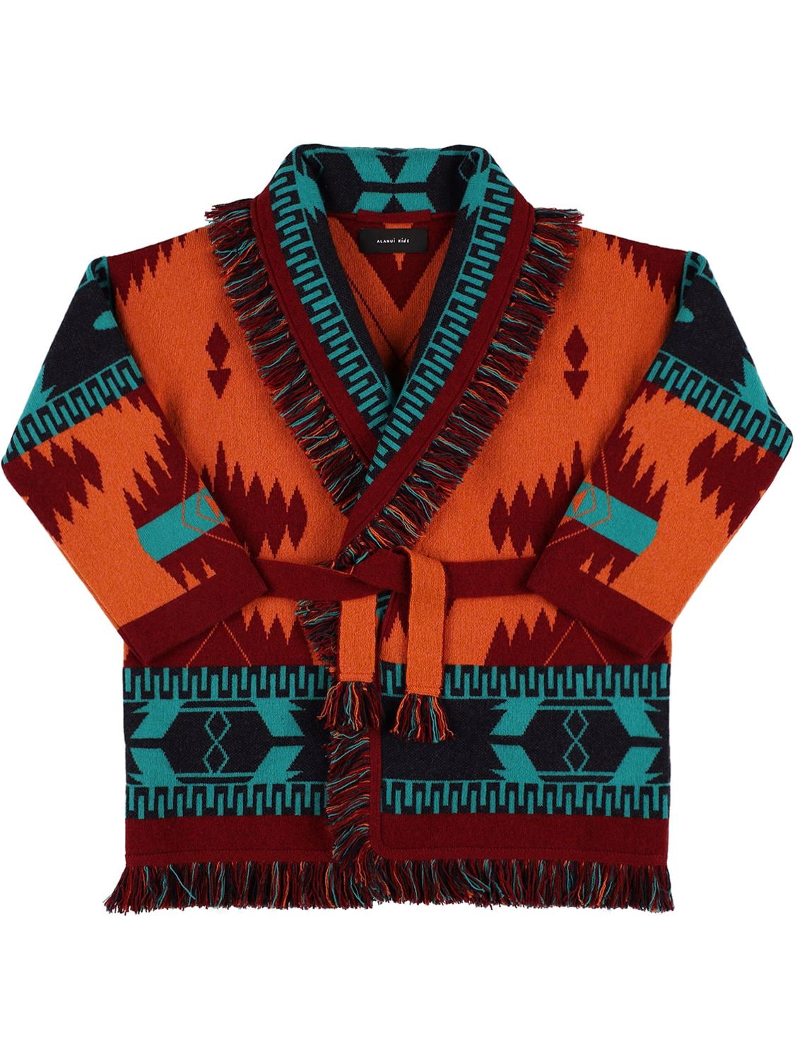 Shop Alanui Jacquard Cashmere Blend Knit Jacket In Multicolor