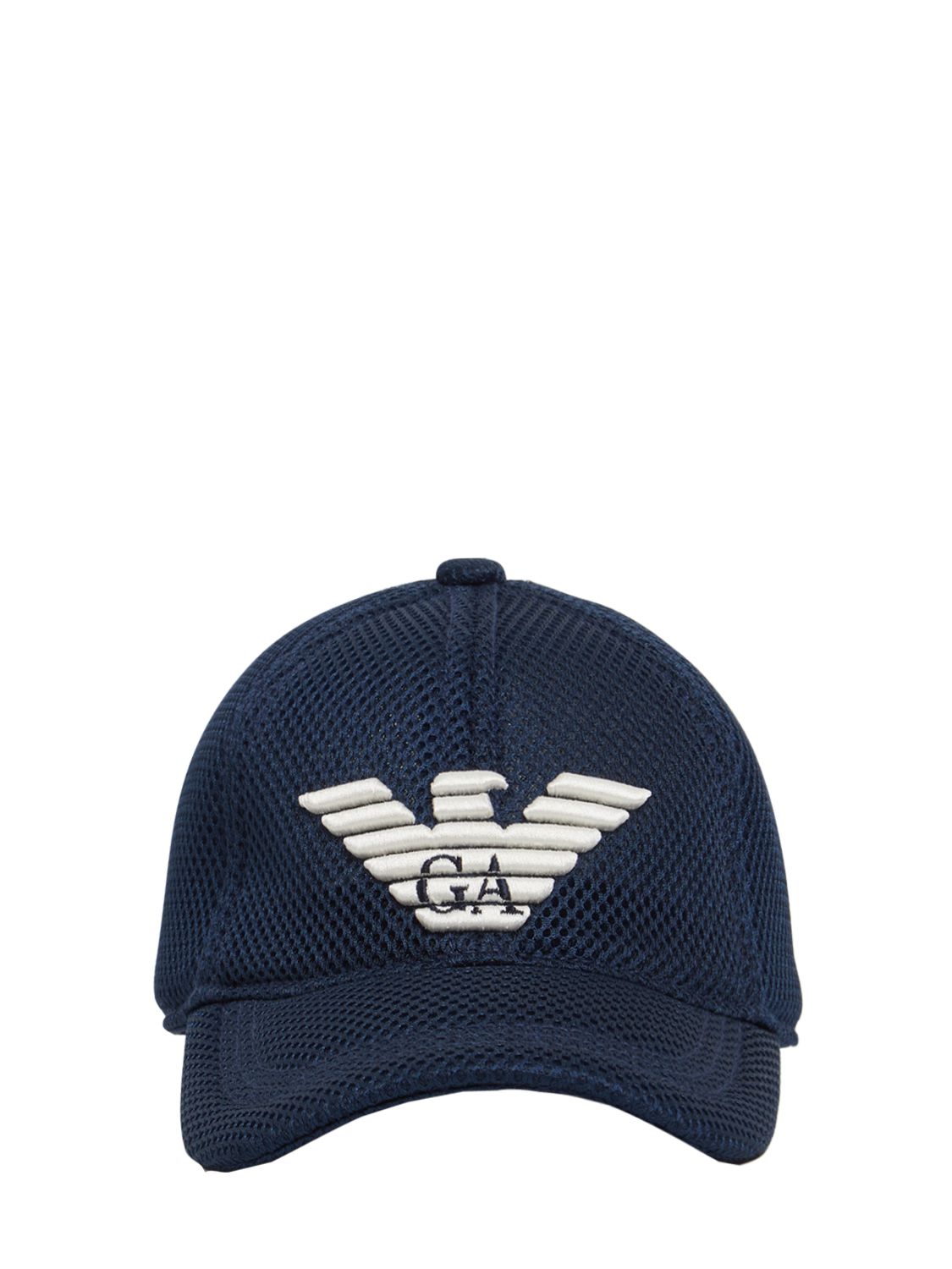 Embossed logo mesh baseball hat 