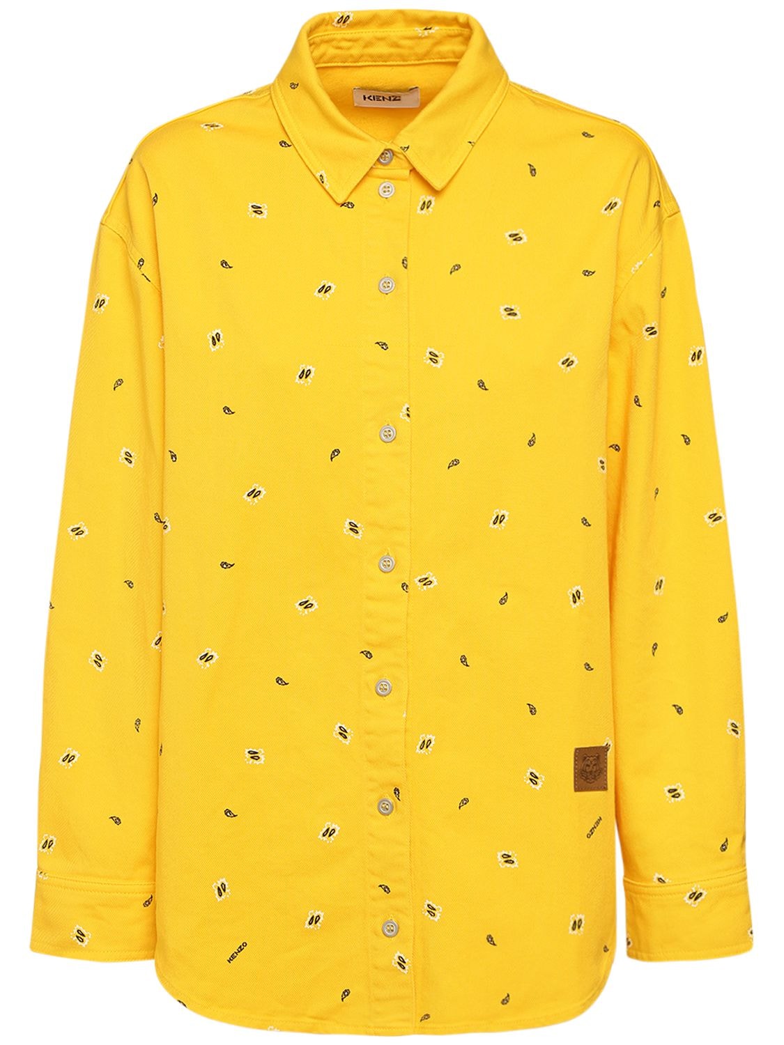 KENZO BANDANA PRINT COTTON DENIM SHIRT
