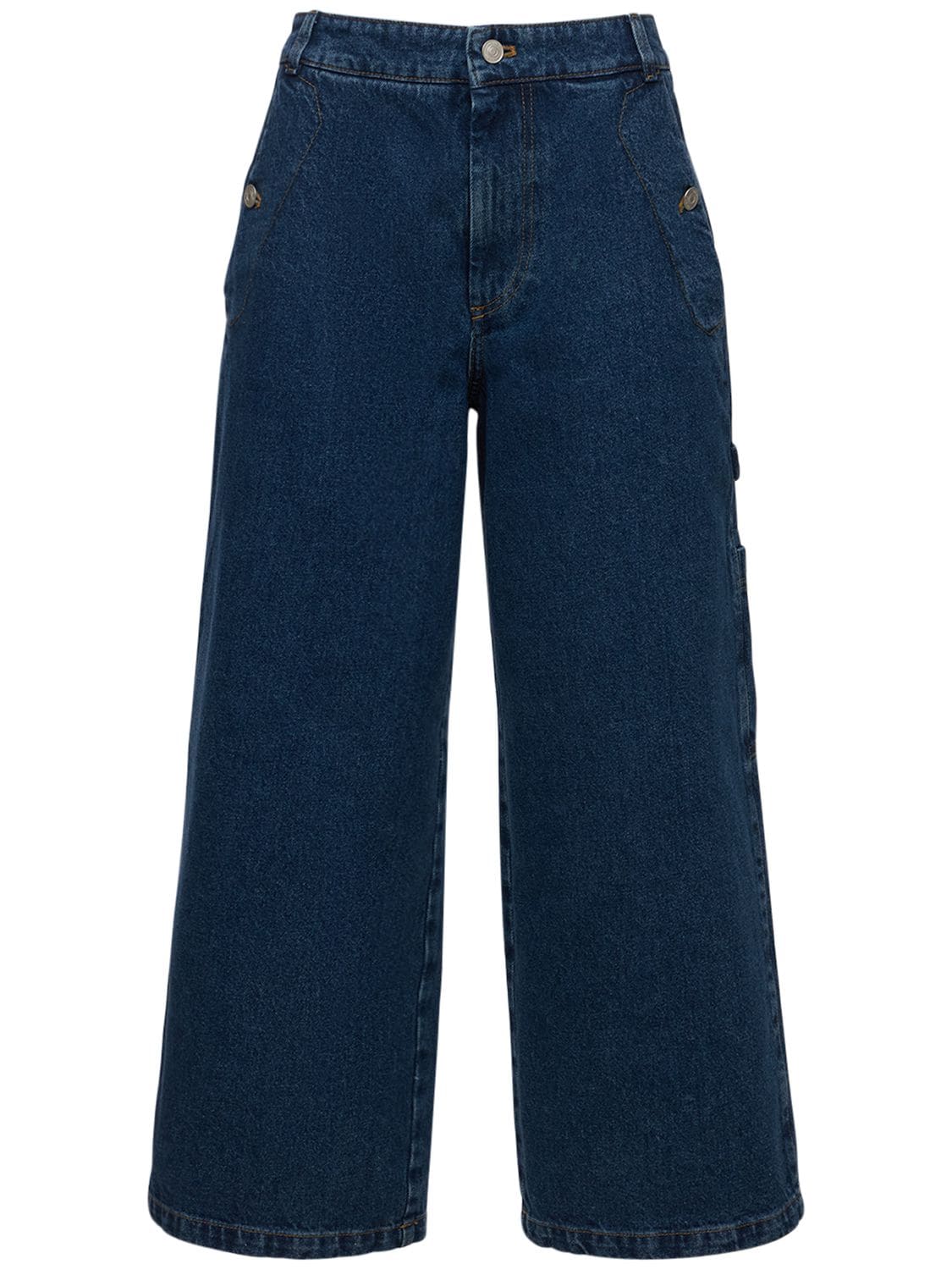 KENZO Culotte Cropped Cotton Denim Jeans