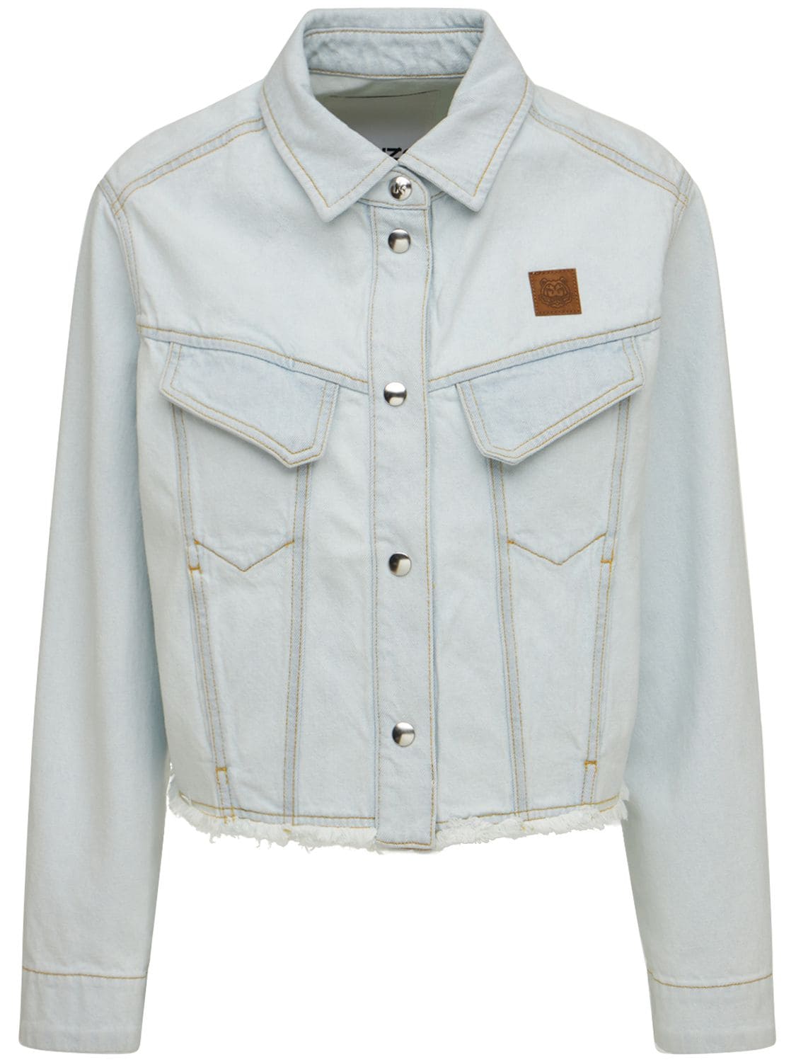KENZO - Denim cotton cropped jacket - Blue | Luisaviaroma