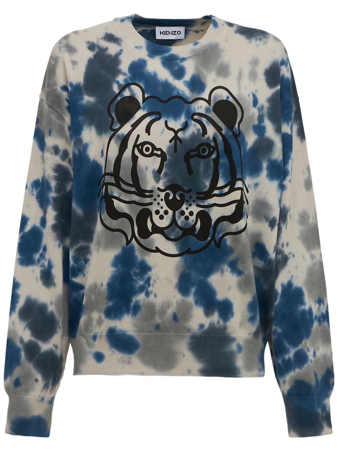 Crew necks Kenzo - Tiger intarsia cotton blend sweater