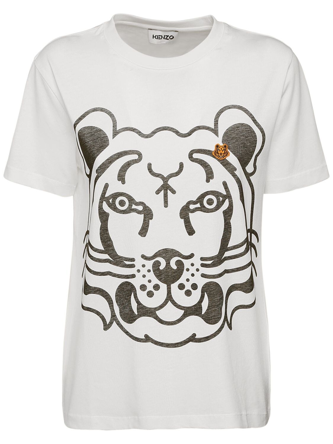 KENZO Tiger Print Cotton Jersey T-shirt | Smart Closet
