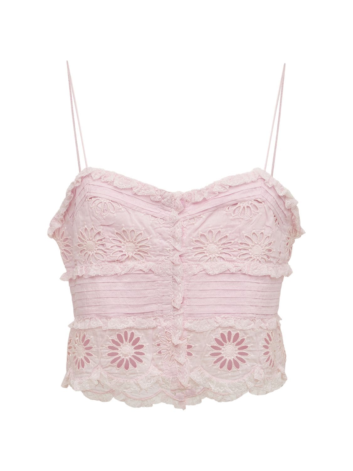 Isabel Marant - Delphine embroidered crop top - Pink | Luisaviaroma