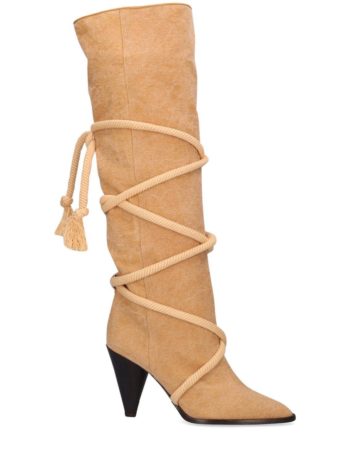 ISABEL MARANT 90MM LOPHIE CANVAS TALL BOOTS