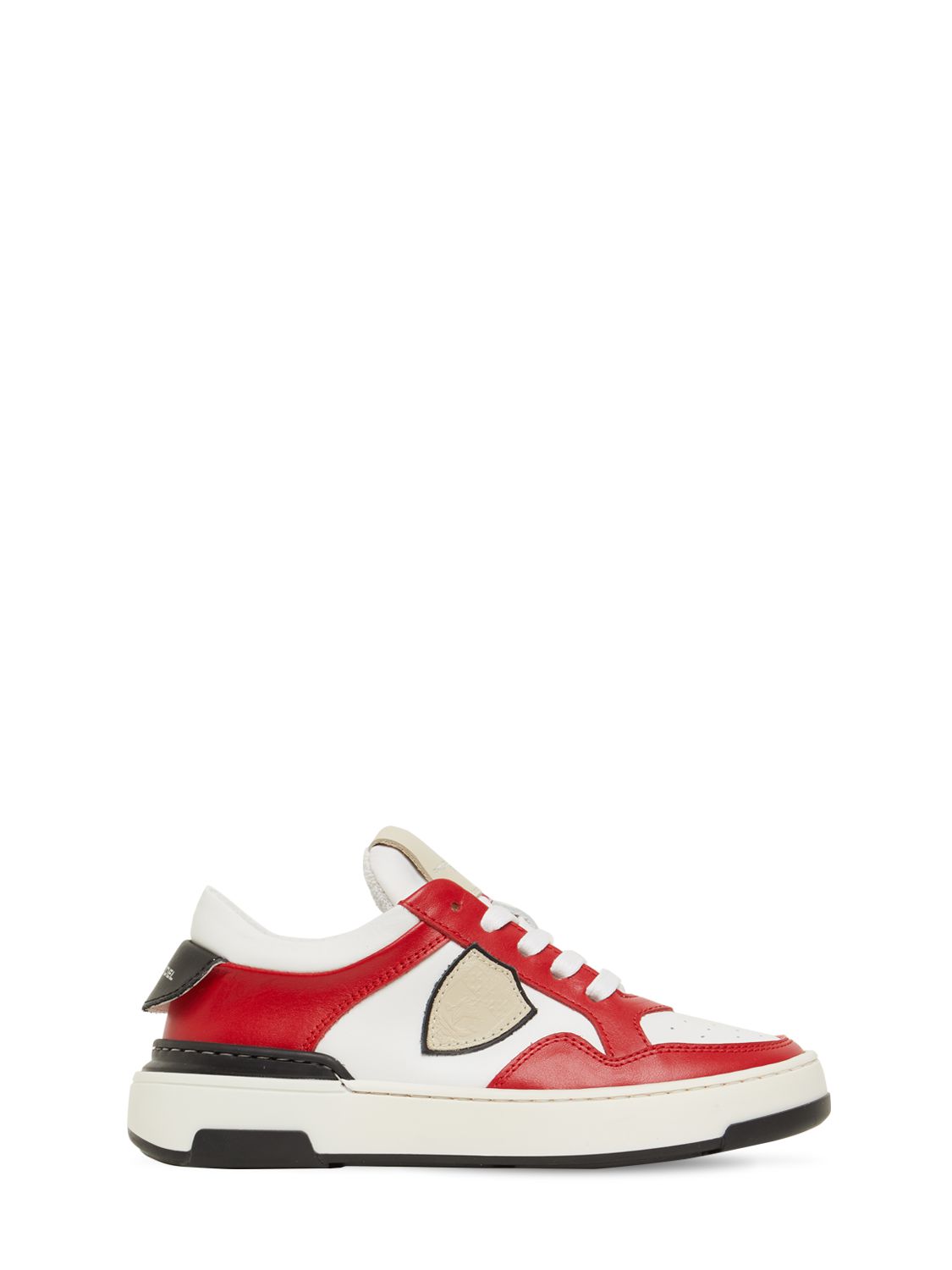 Temple Veau Croco - Blanc Rouge - Philippe Model Paris