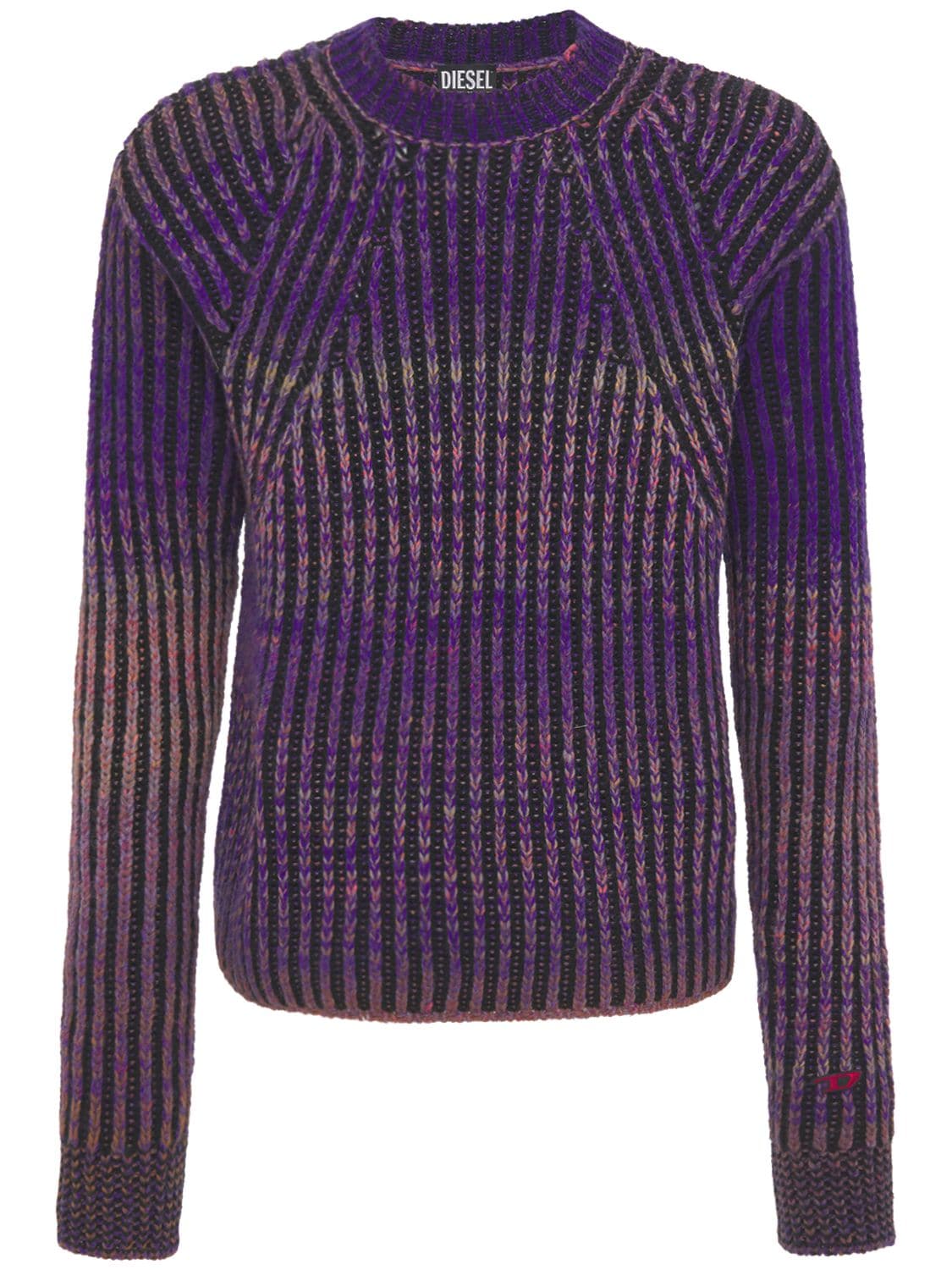 Printed Wool Blend Knit Sweater