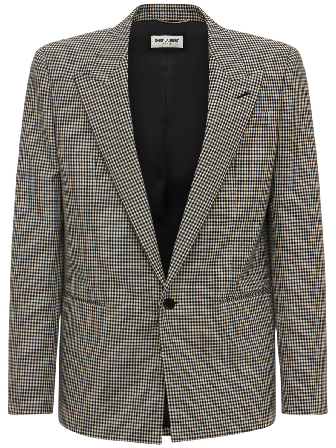 Gingham Wool & Mohair Fitted Jacket