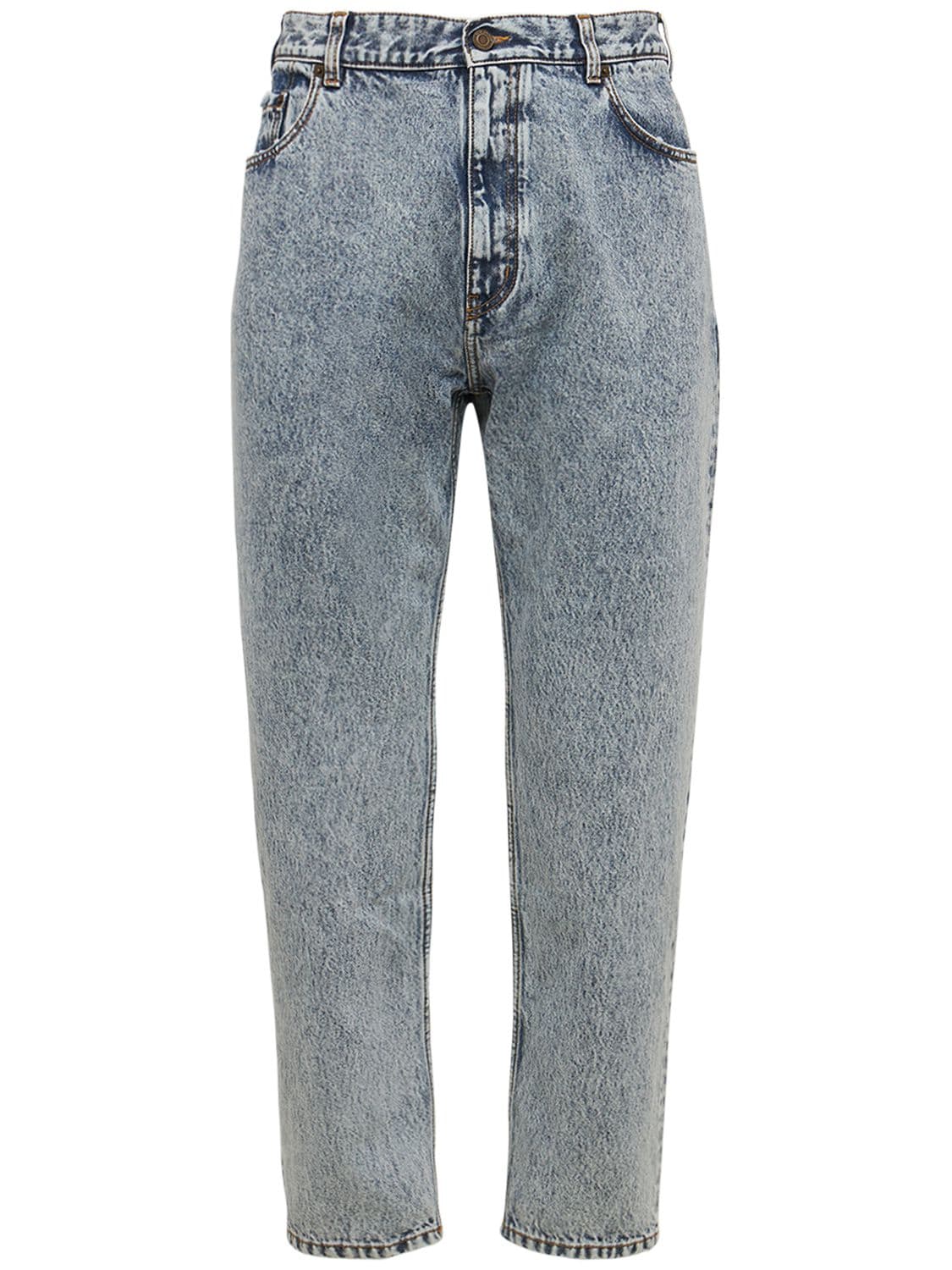 SAINT LAURENT CROPPED BAGGY DENIM JEANS