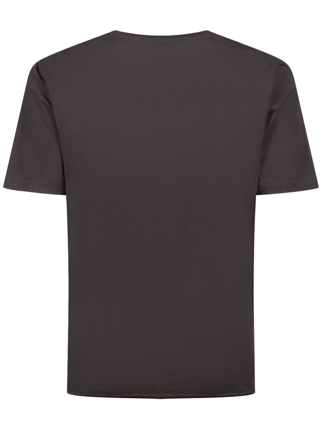 Shop Saint Laurent Cotton T-shirt In 黑色