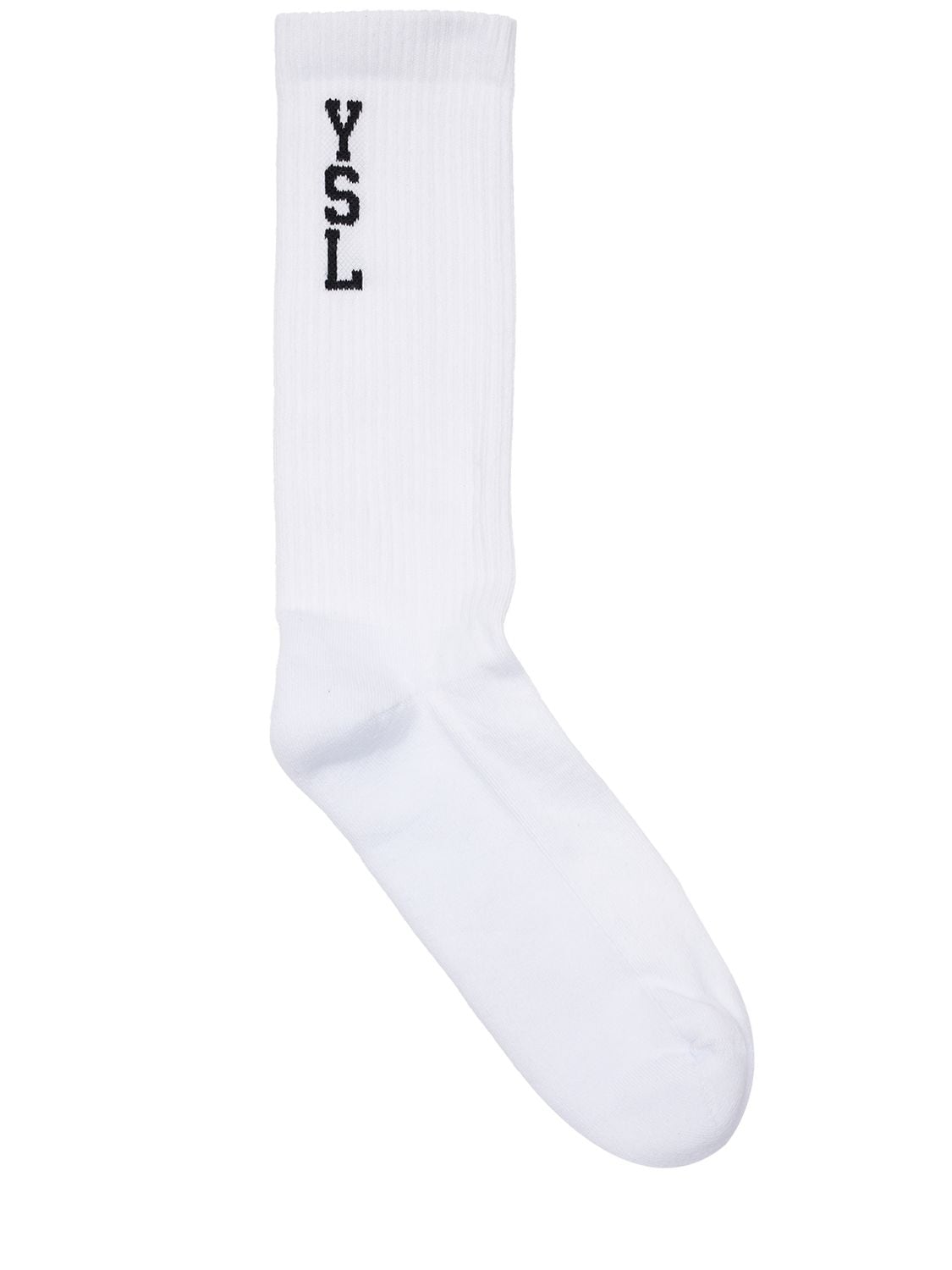 Saint Laurent Chausettes Jacquard Cotton Blend Socks In White | ModeSens