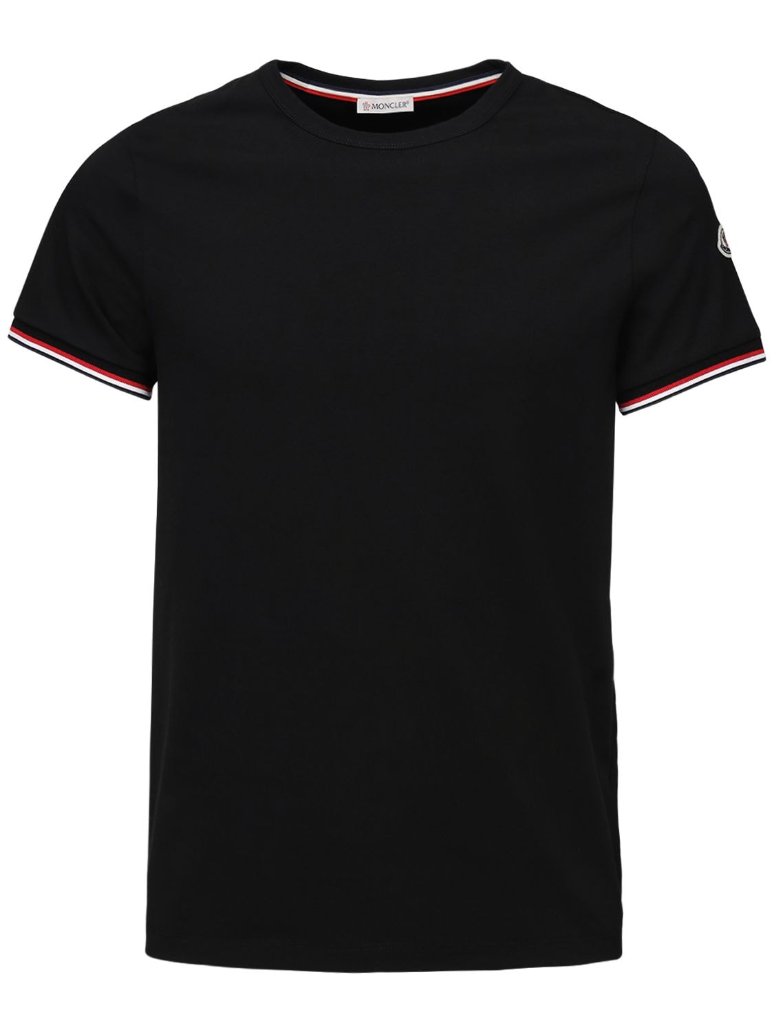 Moncler Stretch Cotton Jersey T-shirt In Black