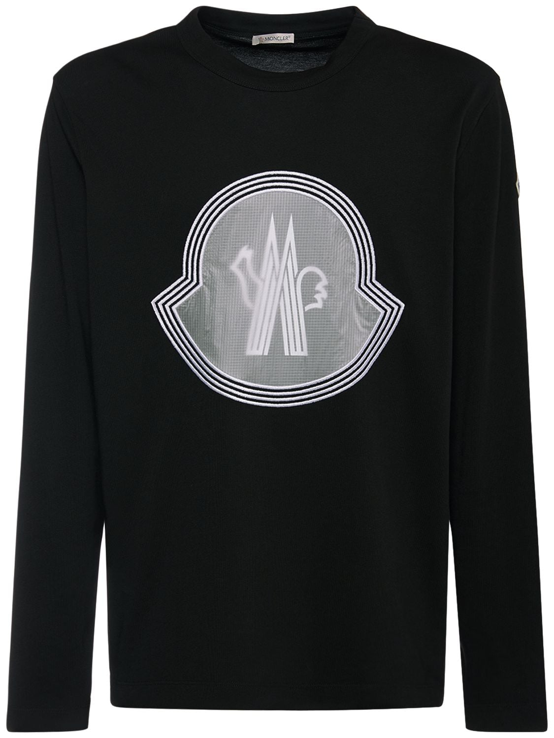 moncler logo embroidered t shirt