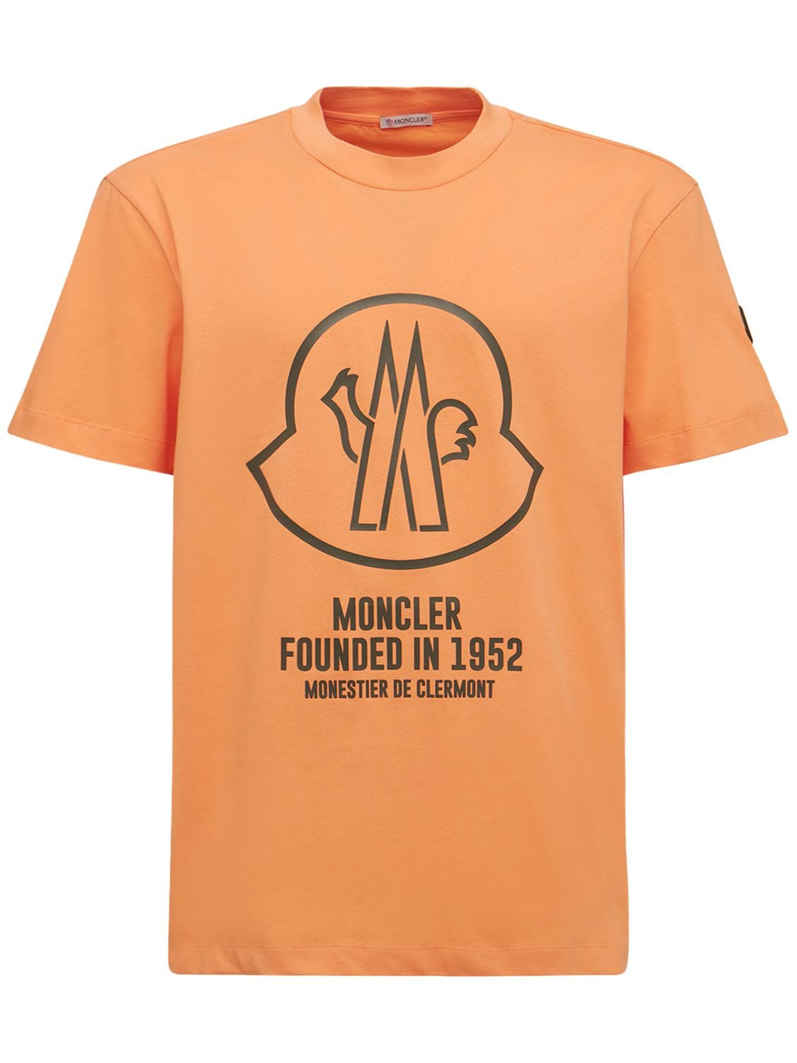 Moncler - Printed cotton t-shirt - Orange | Luisaviaroma