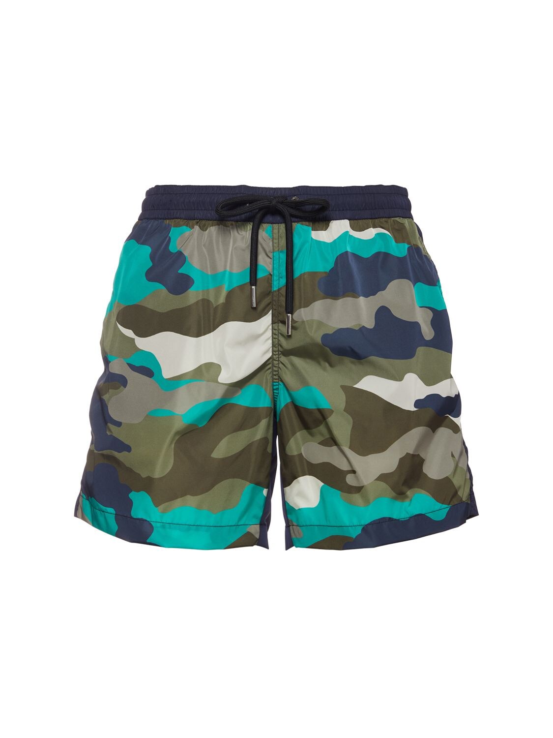 Moncler Camouflage-print Swim Shorts In Cadet