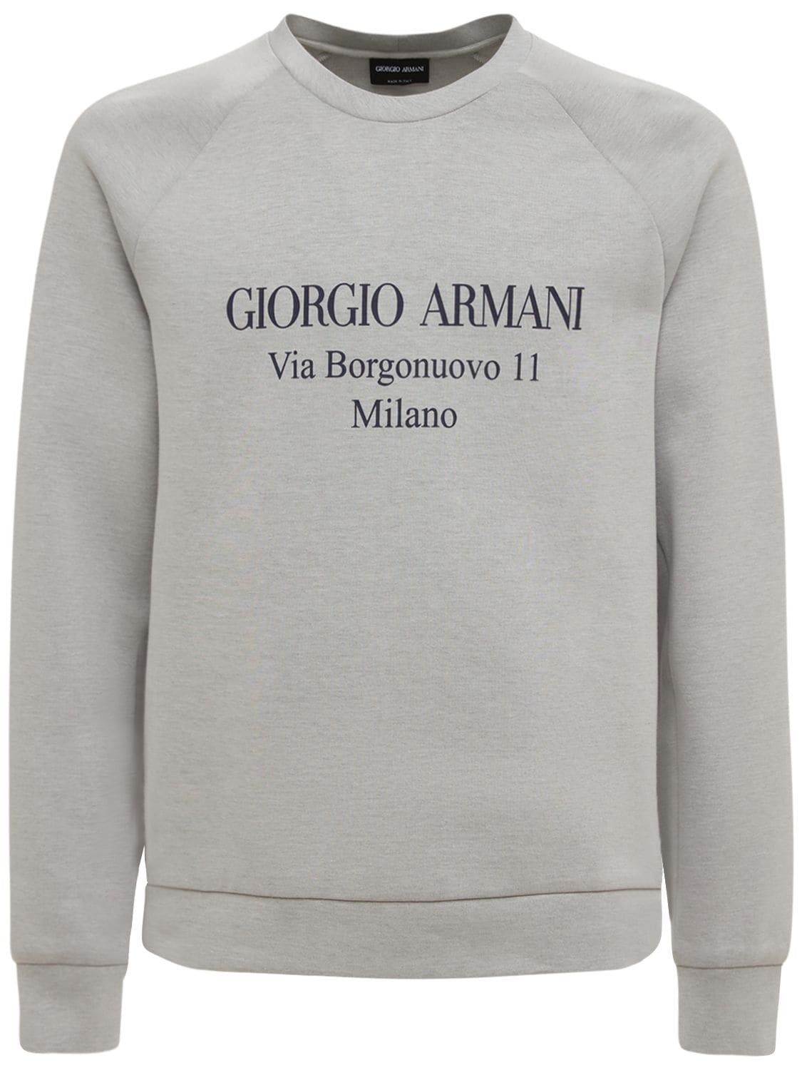 Giorgio Armani Logo Cotton Blend Sweatshirt In Grey | ModeSens