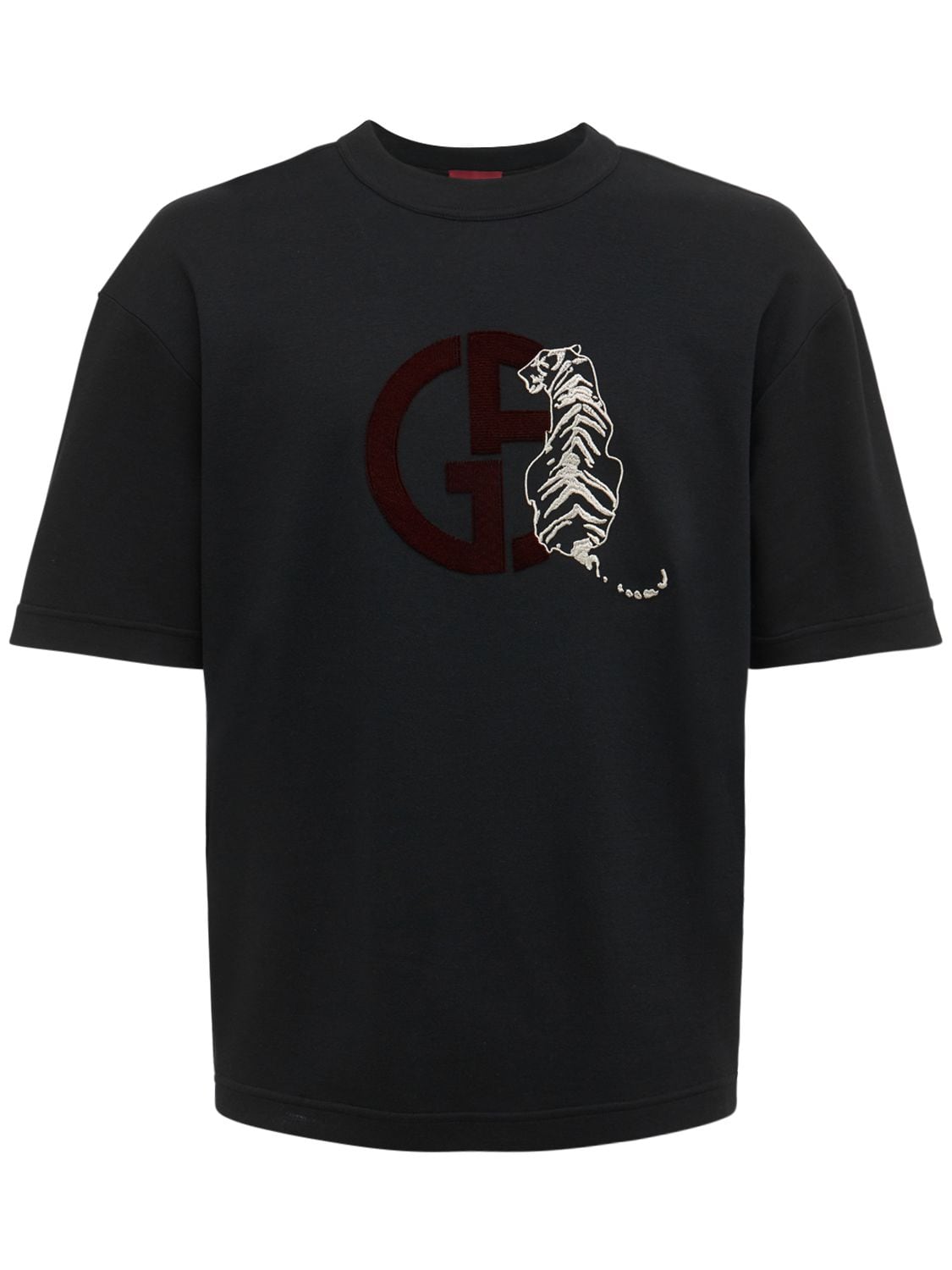 Giorgio Armani Logo Tiger Cotton Blend T shirt In Black ModeSens