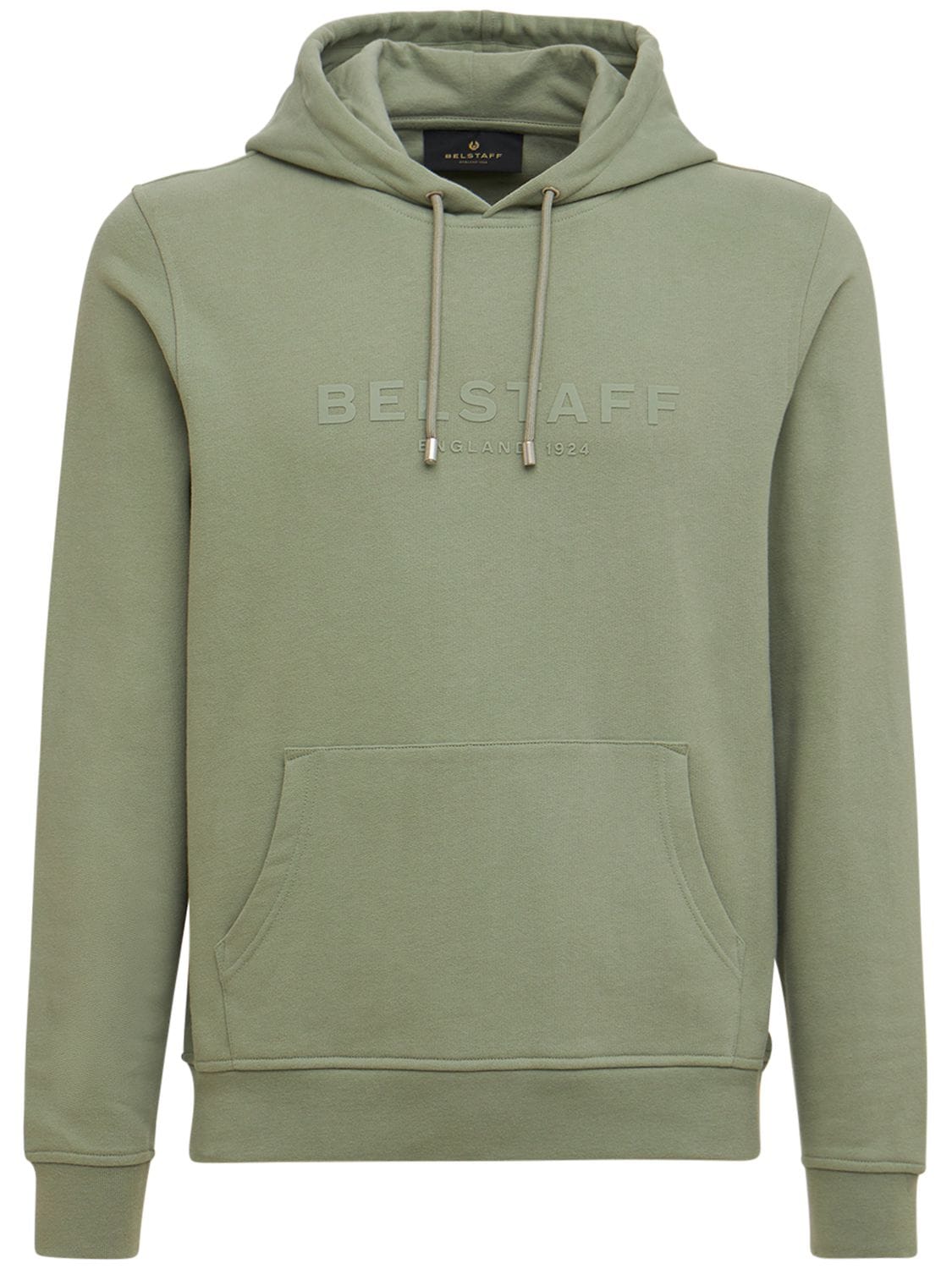 Belstaff Logo Cotton Sweatshirt Hoodie In Laurel Green
