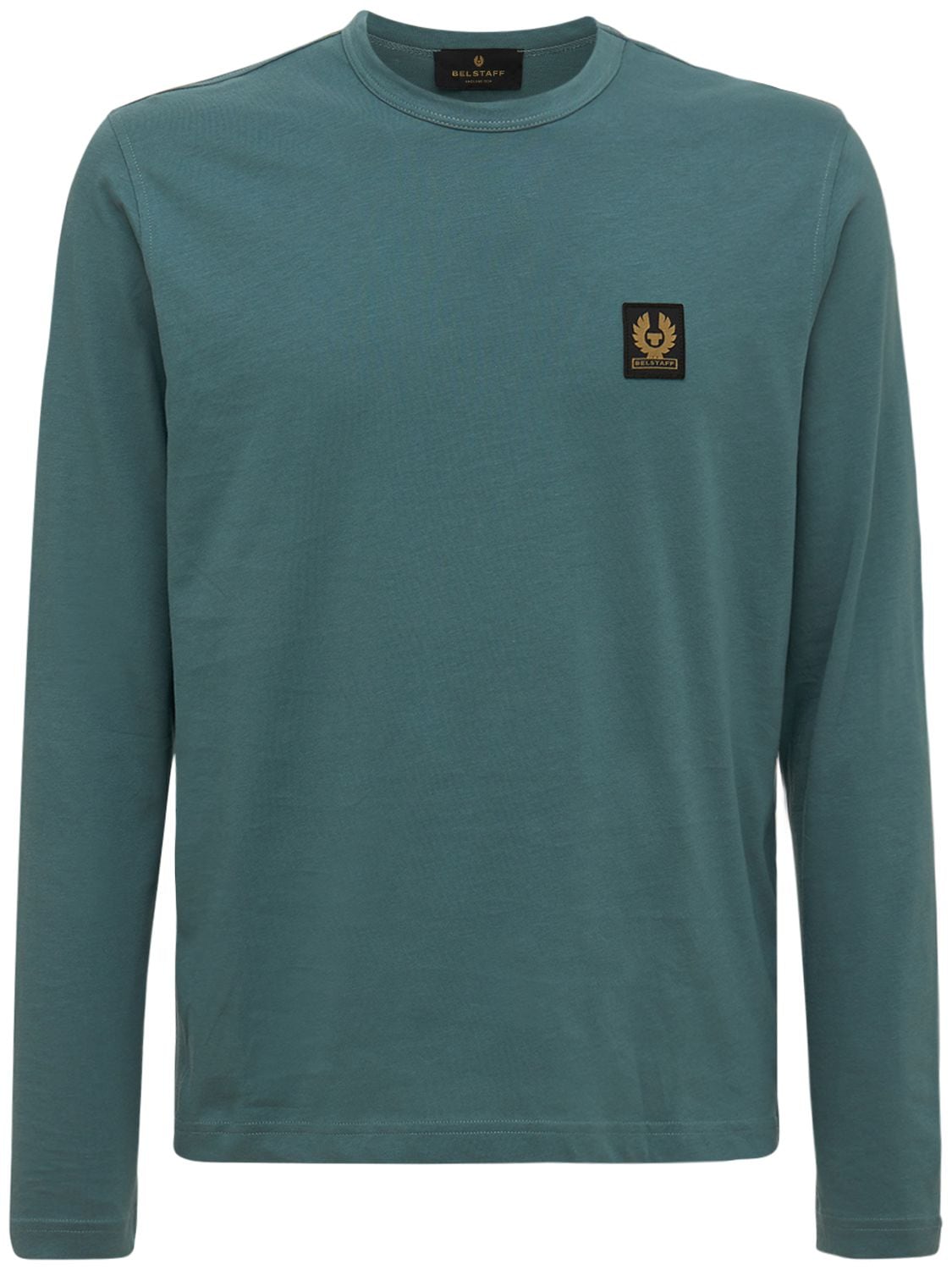 Belstaff Logo Patch Cotton T-shirt In Faded Teal