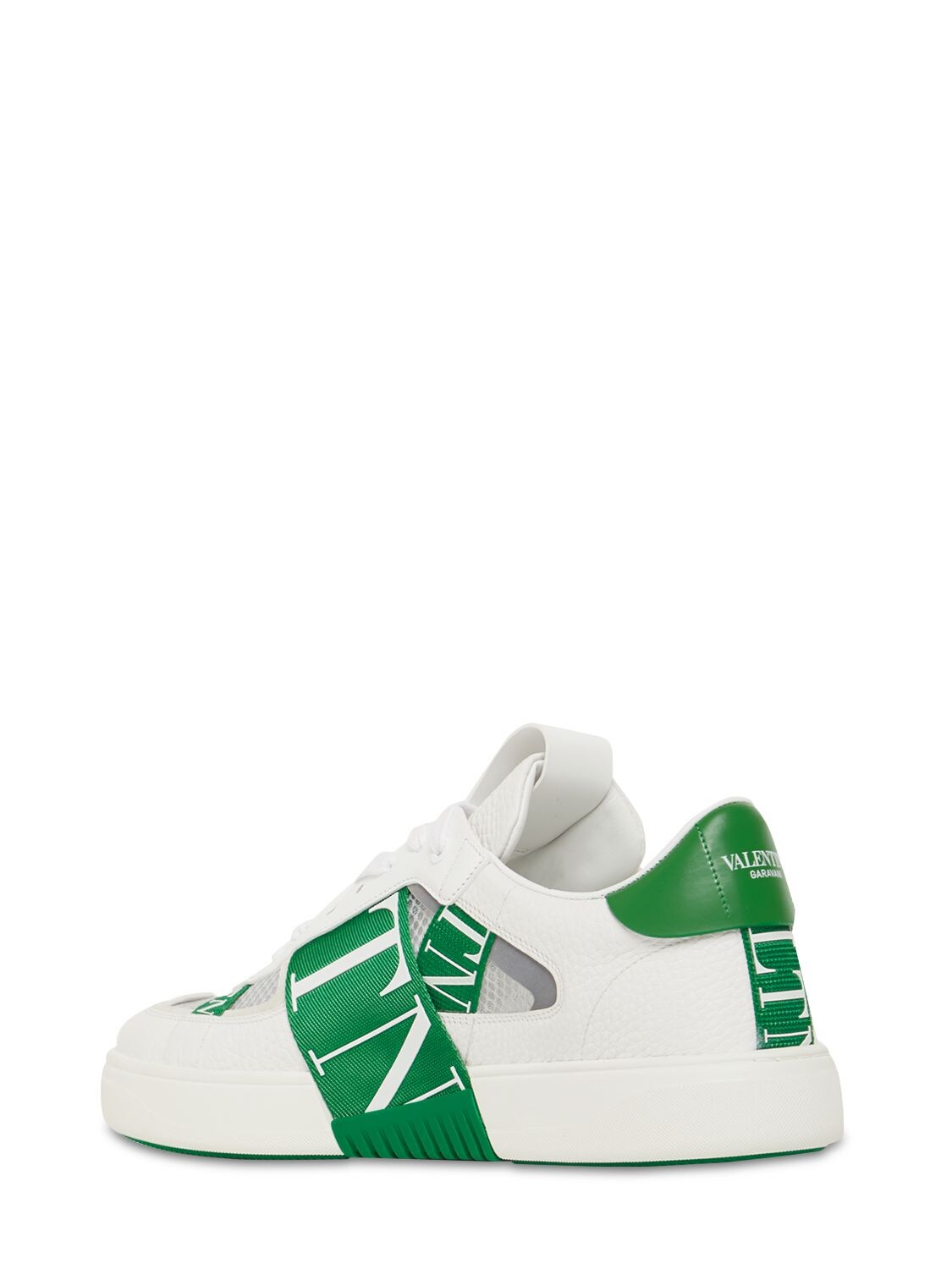 Valentino Garavani Leather Logo Sneakers In Green ModeSens