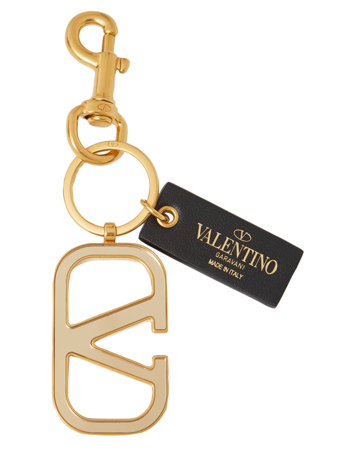 Shop Valentino Logo Metal Key Holder In 金色