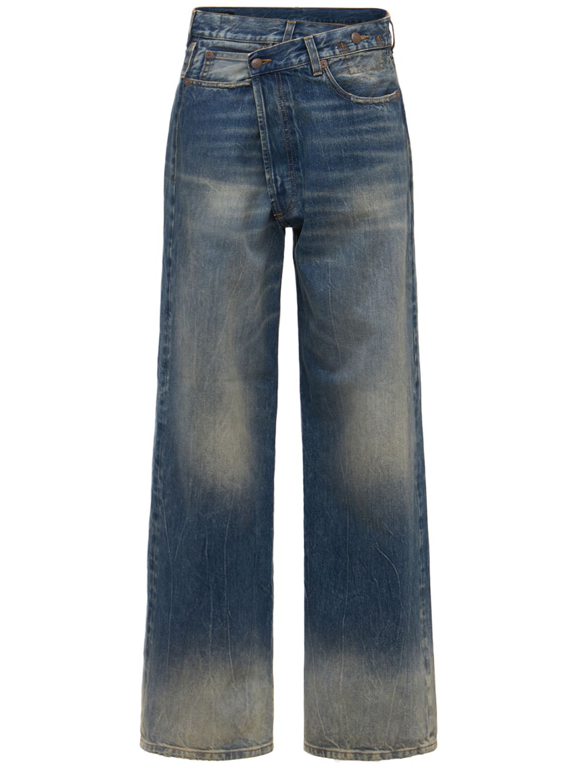 R13 Wide Leg Cross Over Degradé Jeans 