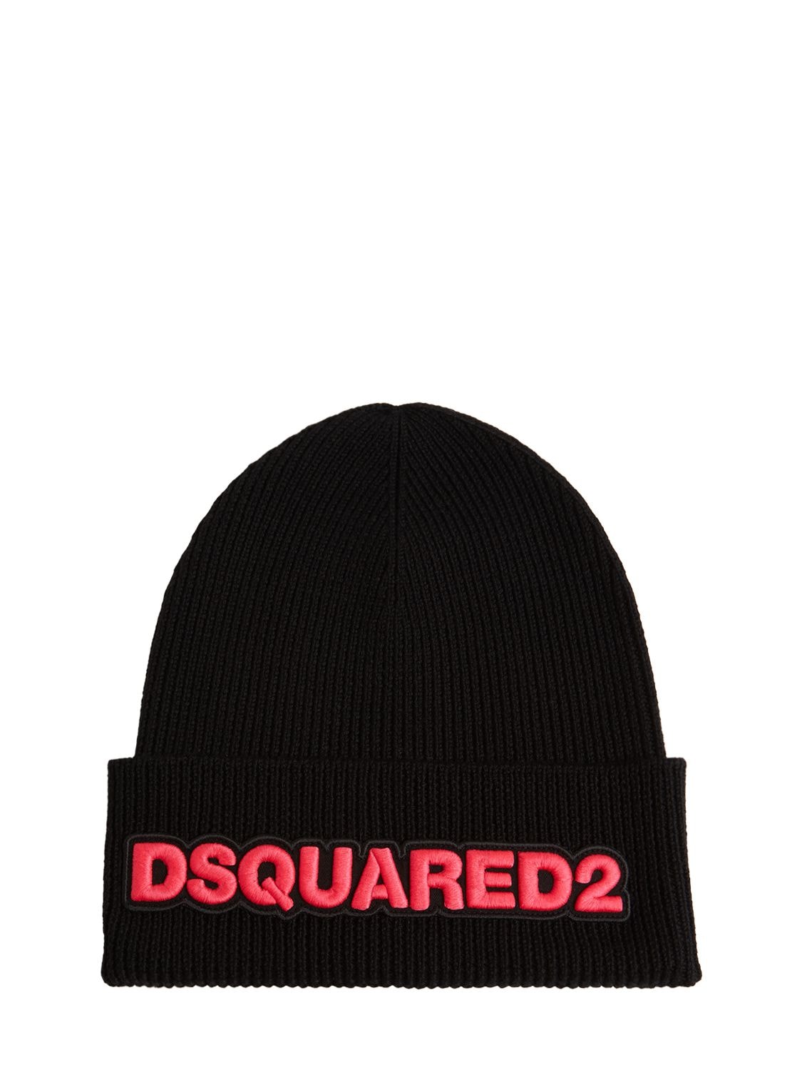 Dsquared2 - Logo wool beanie - Black | Luisaviaroma