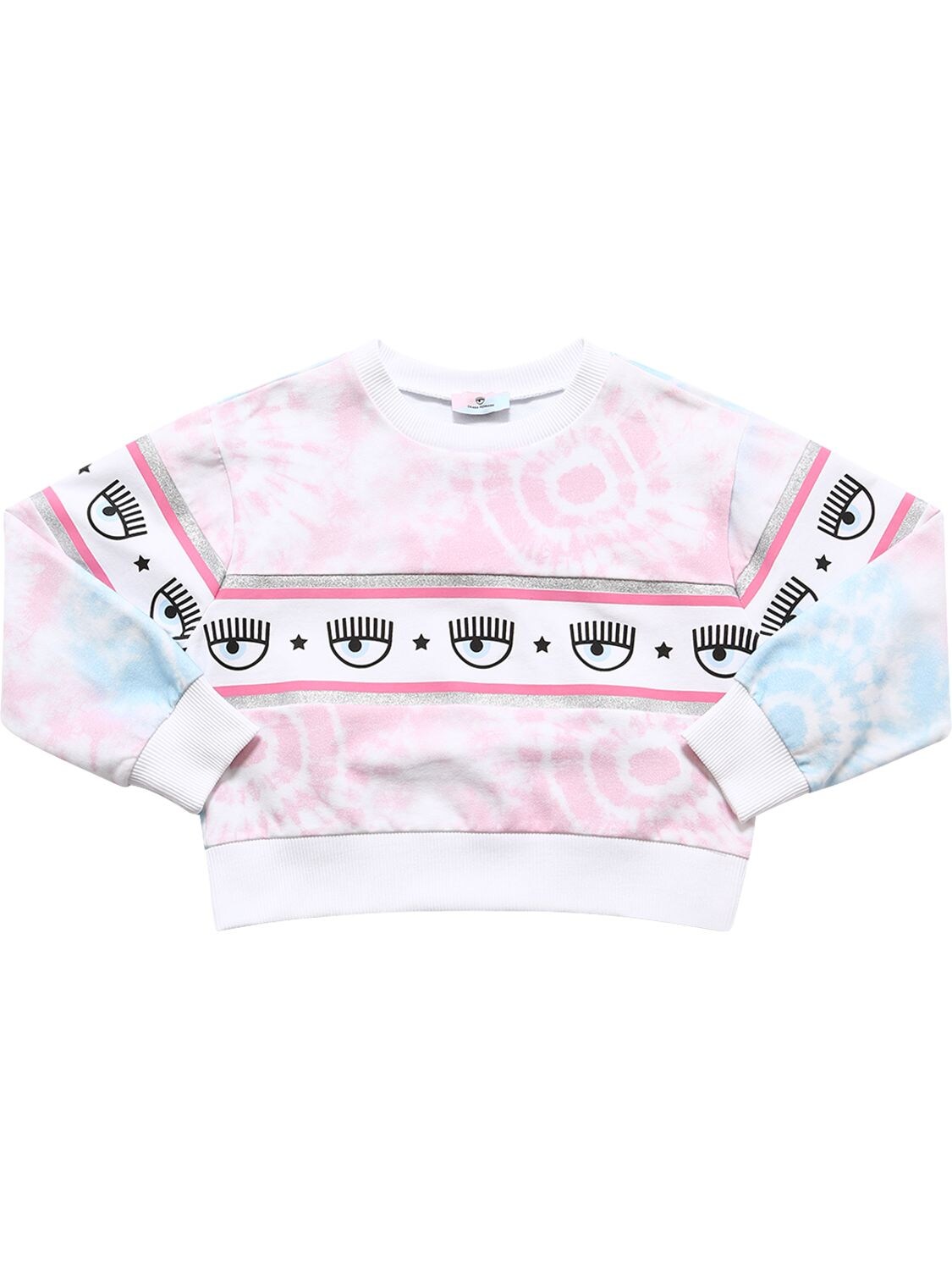 CHIARA FERRAGNI LOGOMANIA TIE DYE COTTON SWEATSHIRT,75I4CI032-OTA4NQ2