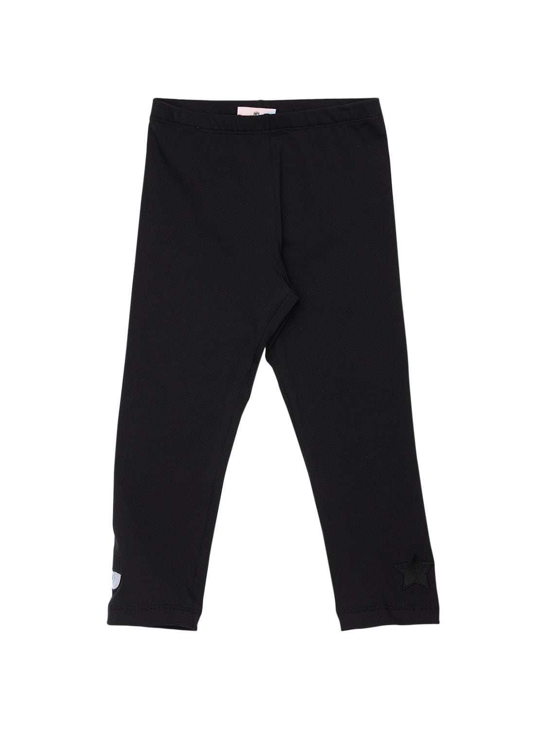 Chiara Ferragni Black Cotton Stretch Blend Leggings In Black
