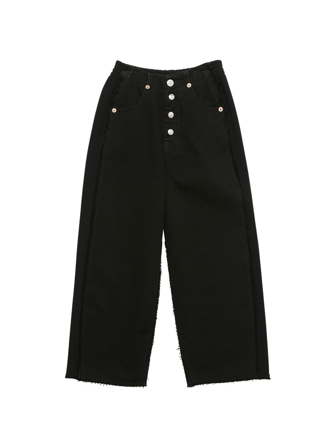 Mm6 Maison Margiela Teen Mid-rise Straight-leg Jeans In Black