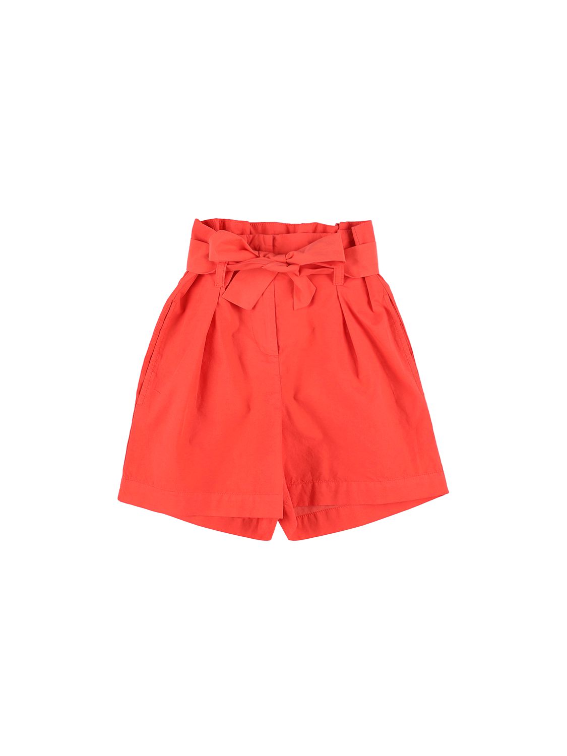 Bonpoint Teen Belted High-waisted Shorts In Red