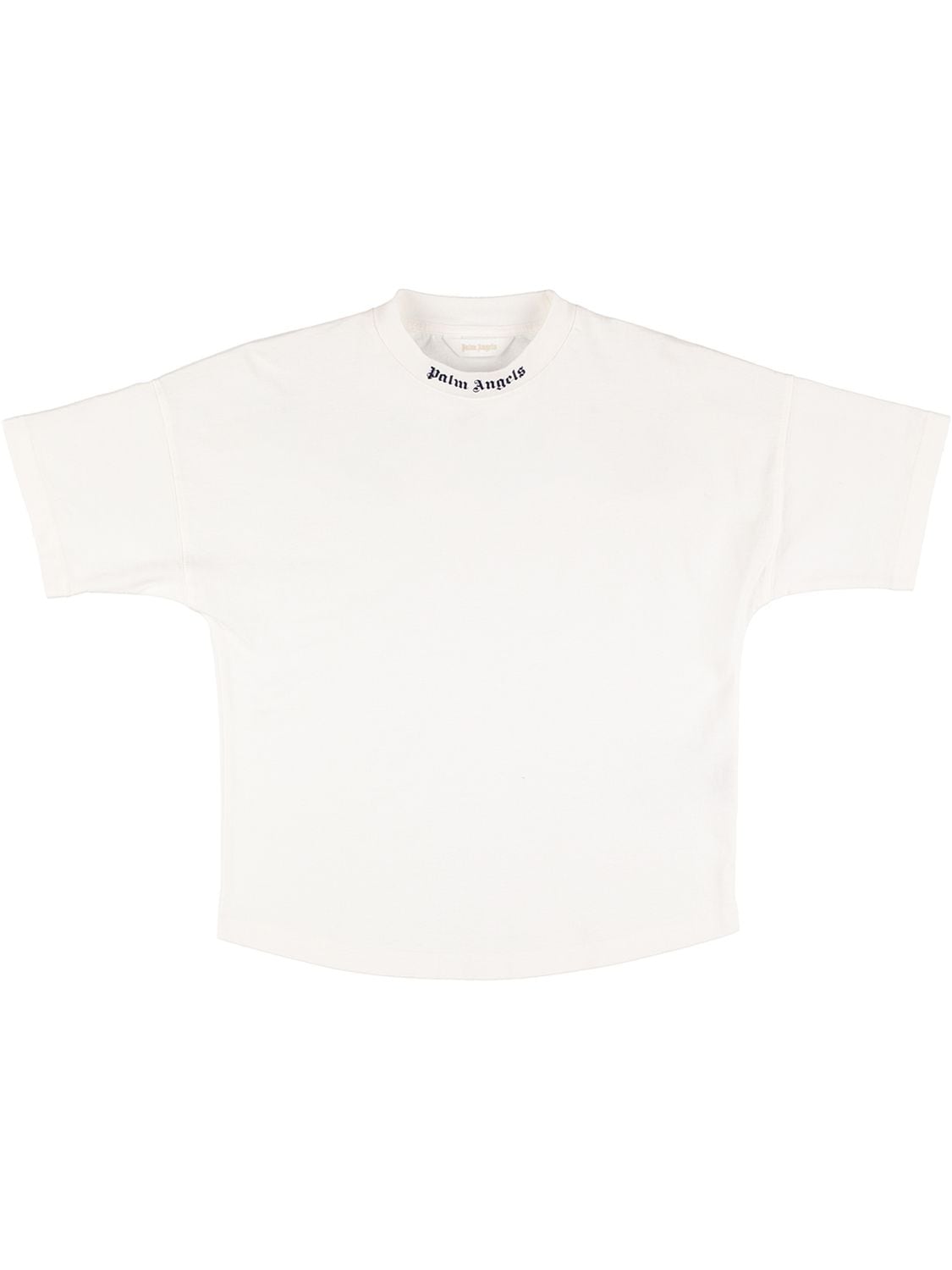Shop Palm Angels Logo Print Cotton Jersey T-shirt In White