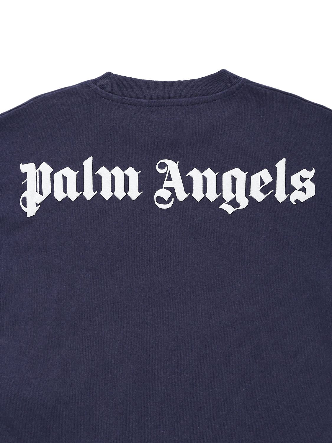 PALM ANGELS LOGO PRINT COTTON JERSEY T-SHIRT 