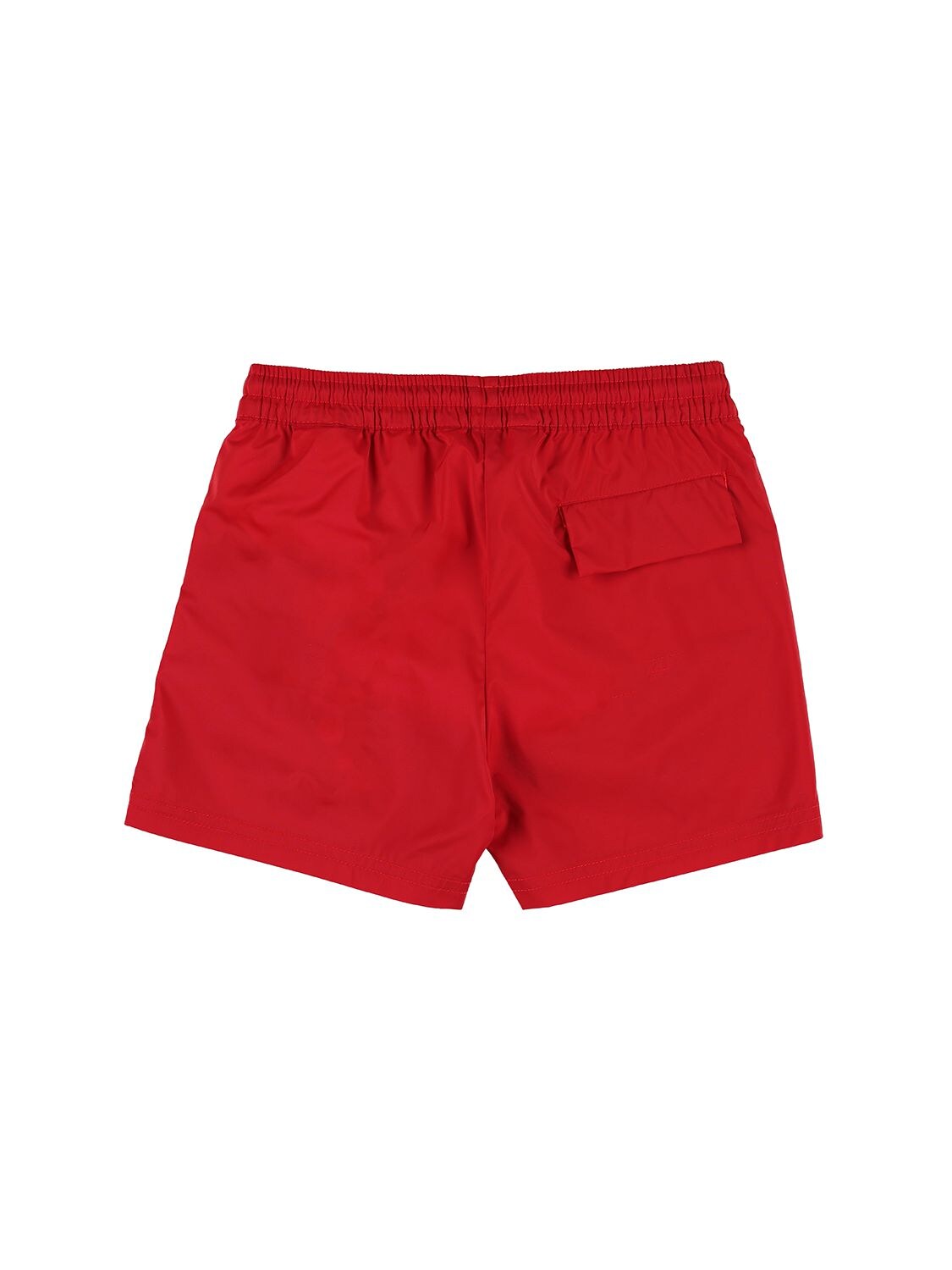 Shop Palm Angels Logo Print Nylon Swim Shorts In Red