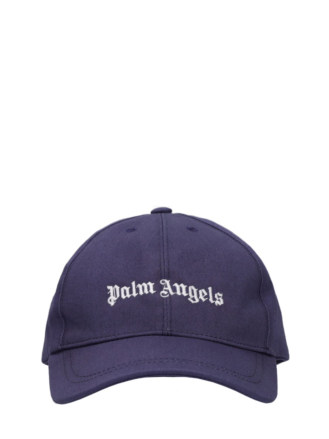 Palm Angels - Logo cotton gabardine baseball cap - Navy | Luisaviaroma