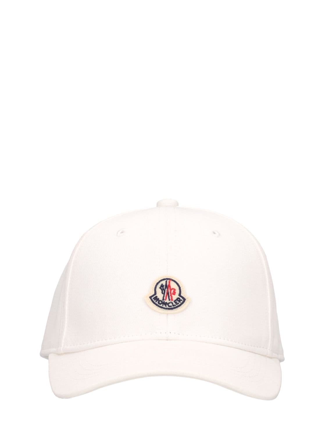 Moncler Babies' Logo Cotton Baseball Cap In White
