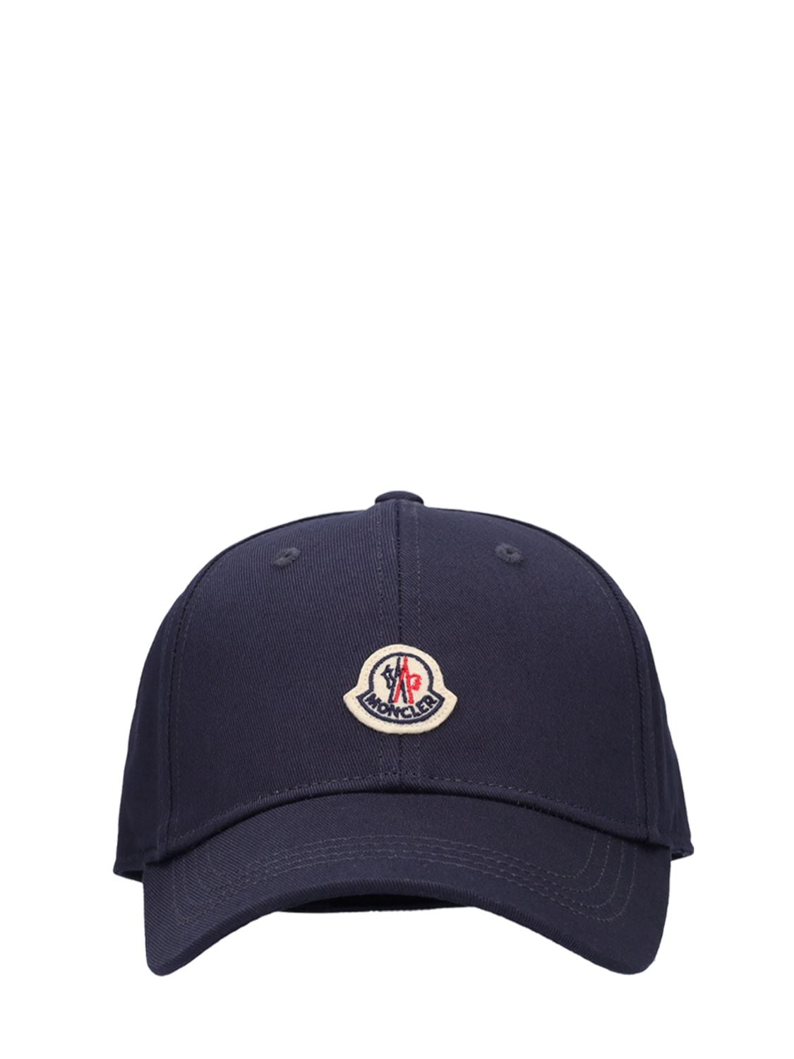 Moncler Babies' Logo Cotton Baseball Cap In Navy