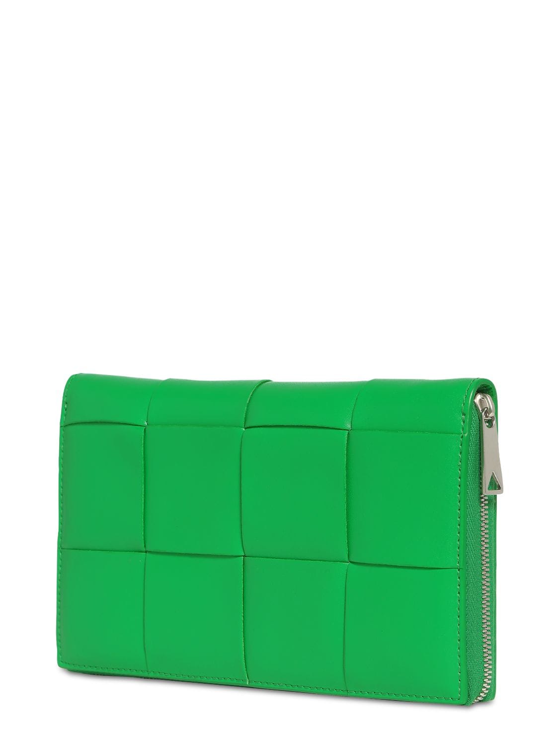 Shop Bottega Veneta Cassette Leather Zipped Wallet In Parakeet