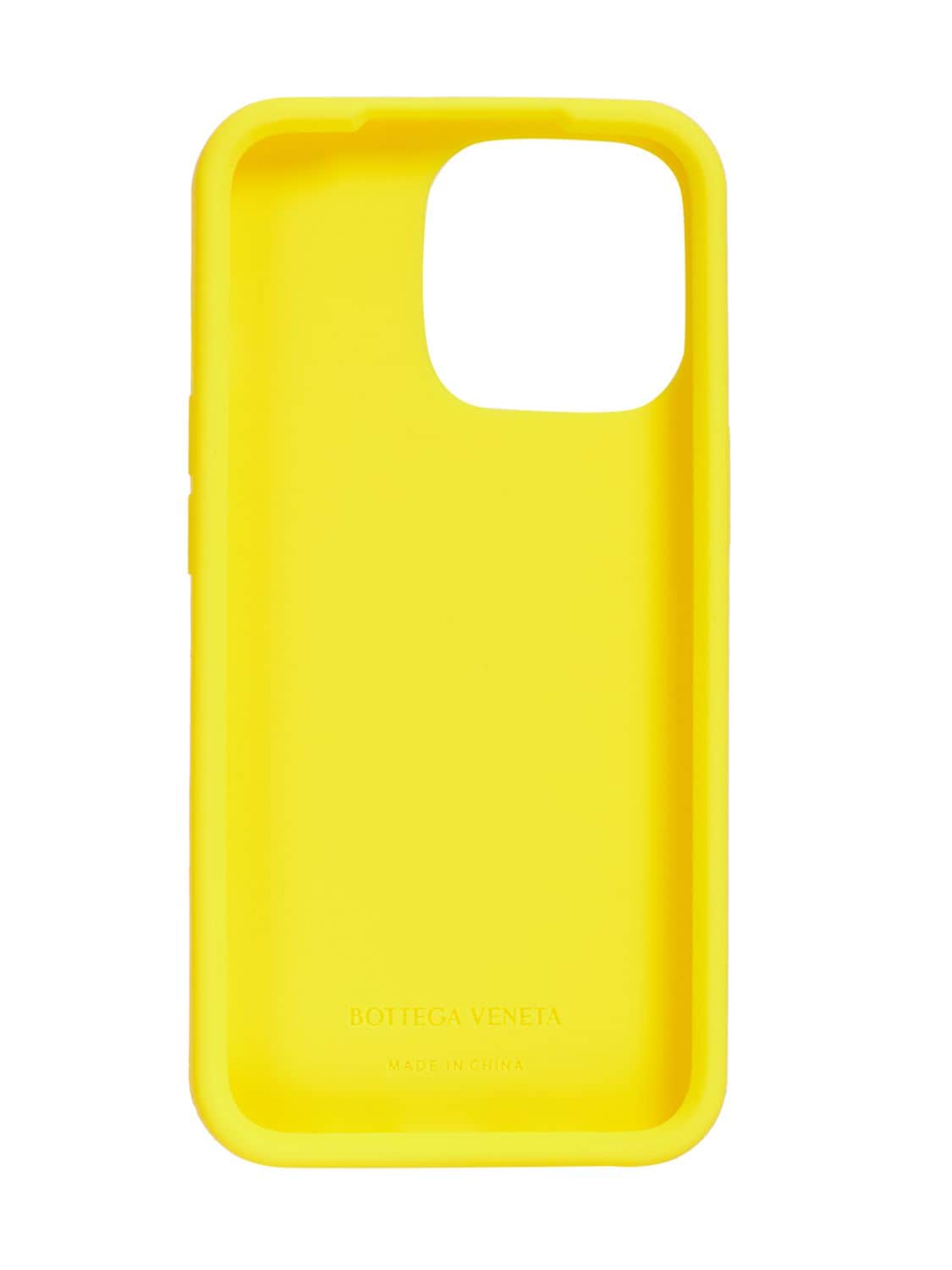 Shop Bottega Veneta Silicone Iphone 13 Pro Cover In 柠檬色