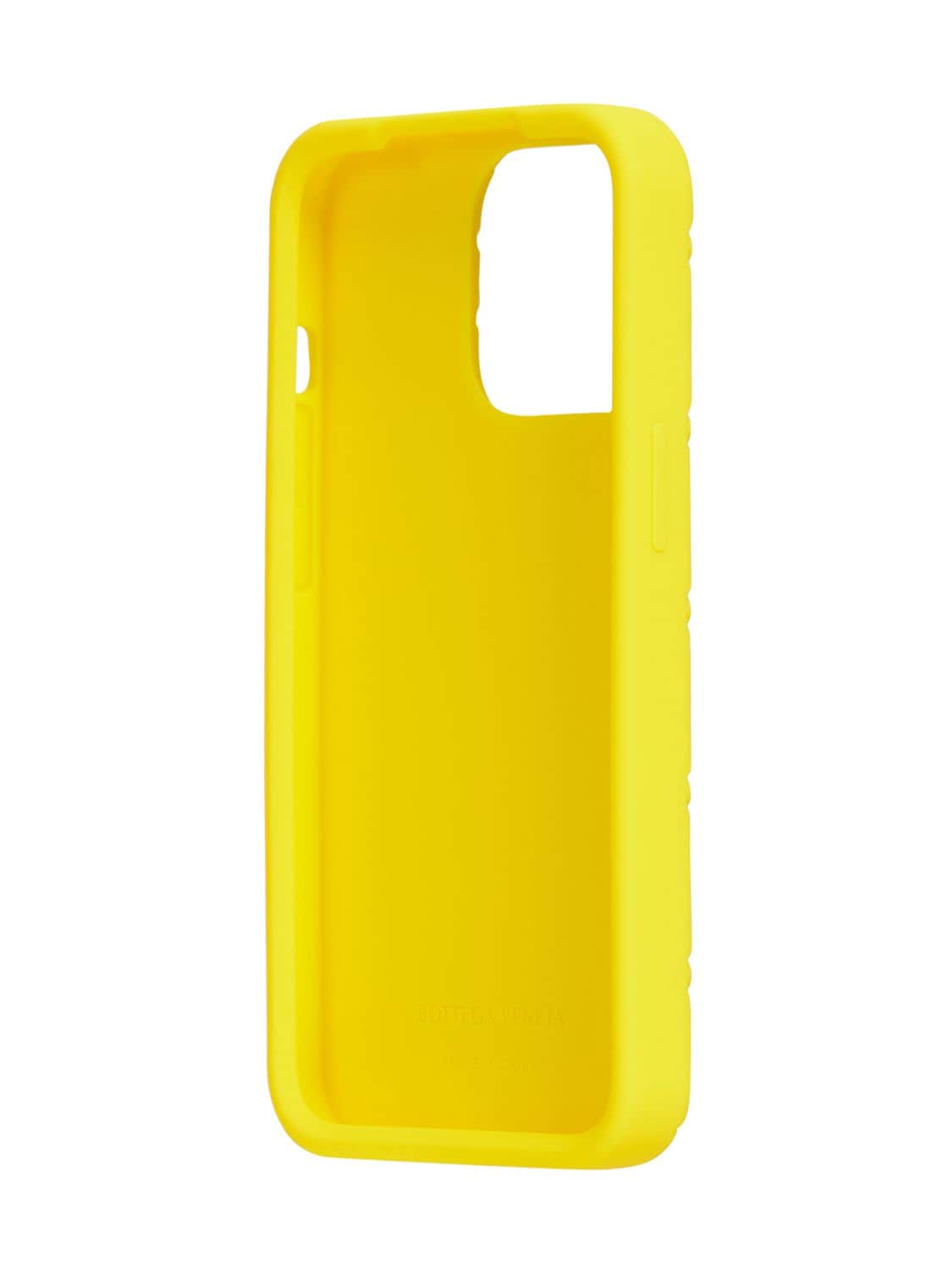 Shop Bottega Veneta Silicone Iphone 13 Pro Cover In 柠檬色