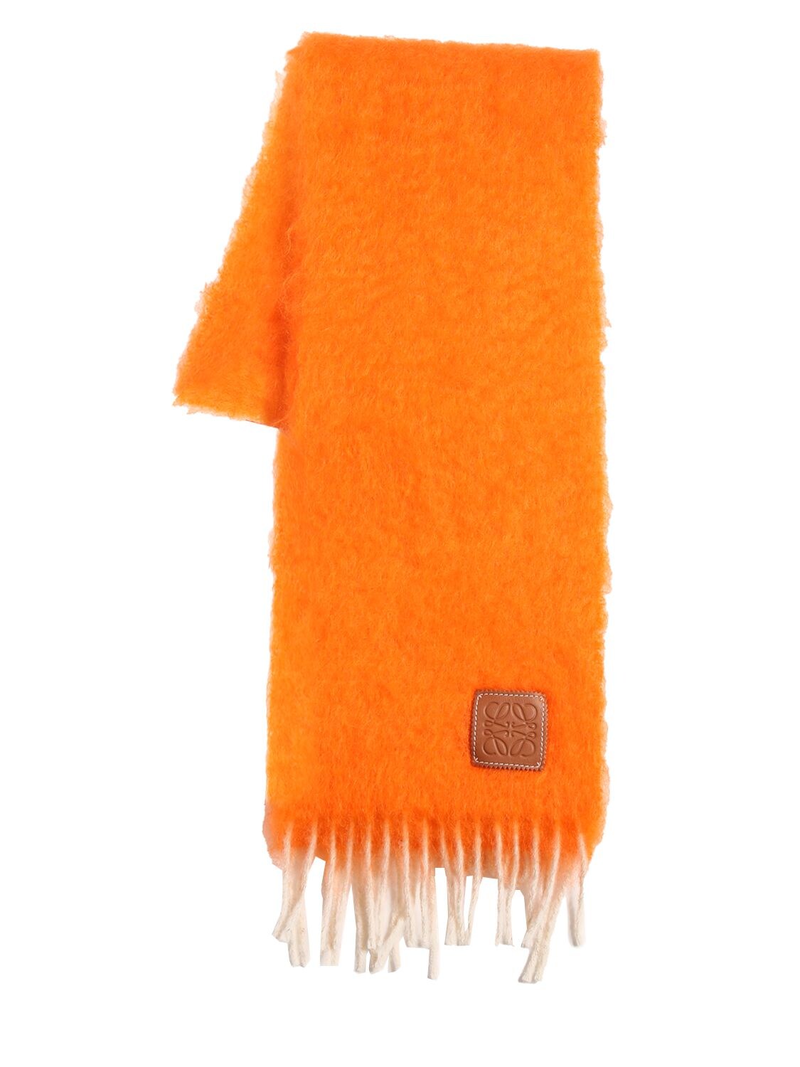 Loewe Anagram Mohair & Wool Scarf In Orange