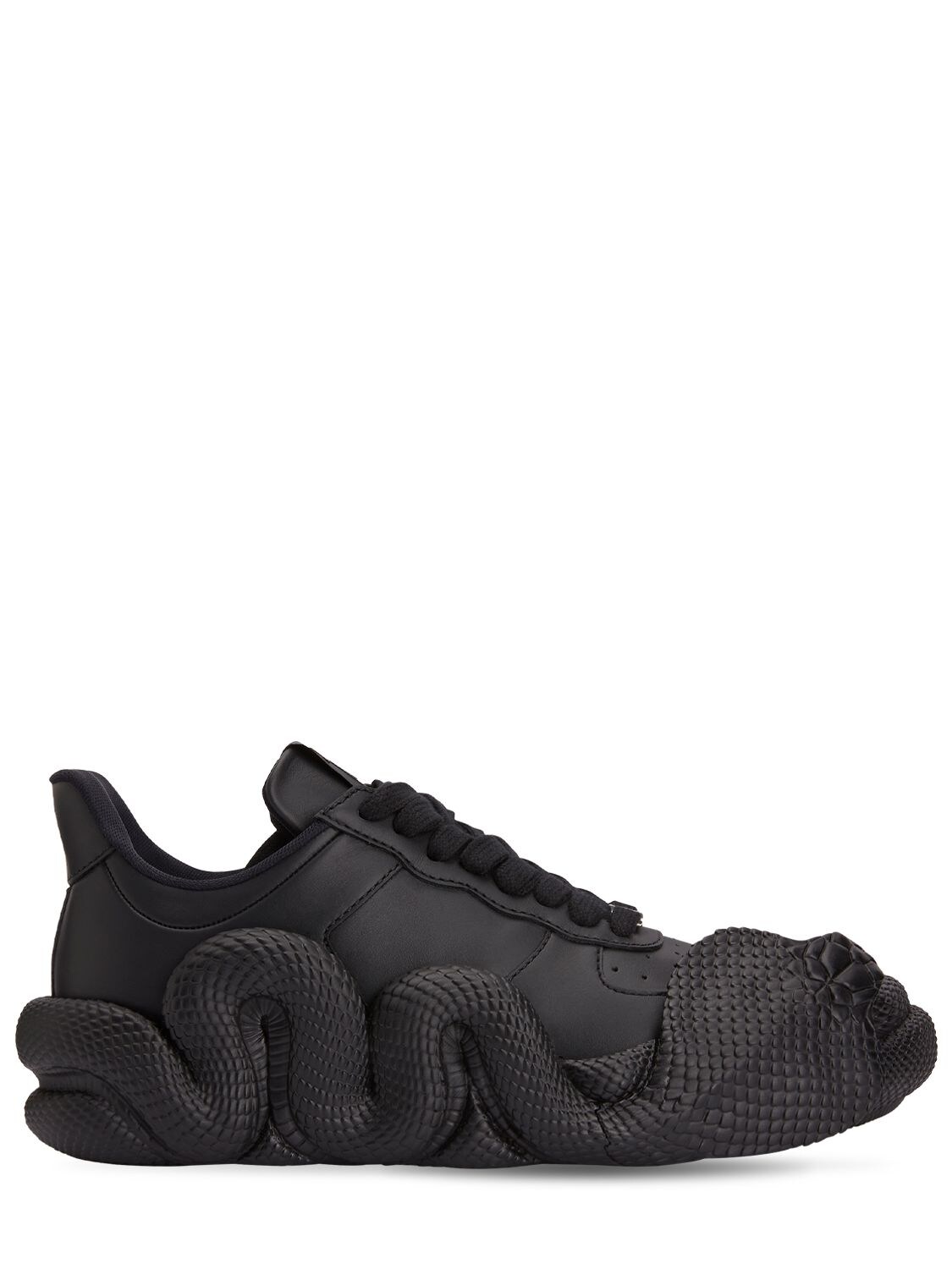 Giuseppe Zanotti Men's Cobra Tonal Leather Low-top Sneakers In Black