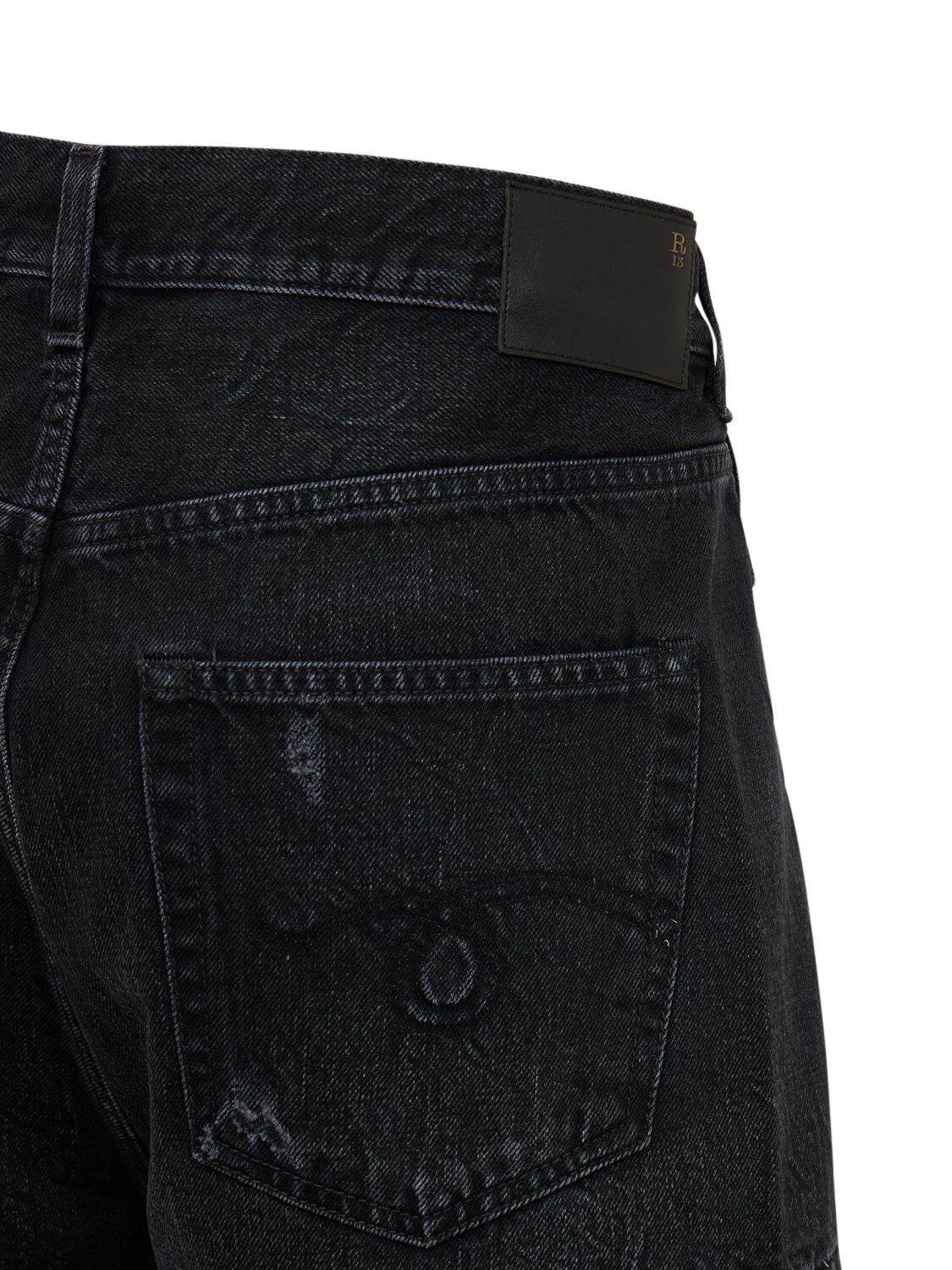 Shop R13 Crossover Denim Shorts In Black