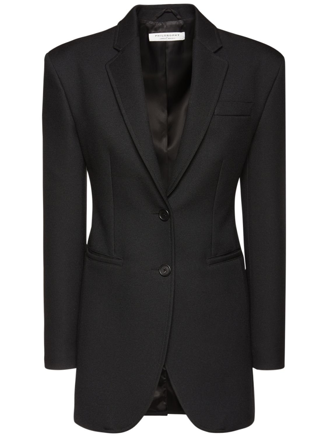 philosophy-di-lorenzo-serafini-gabardine-padded-shoulders-blazer