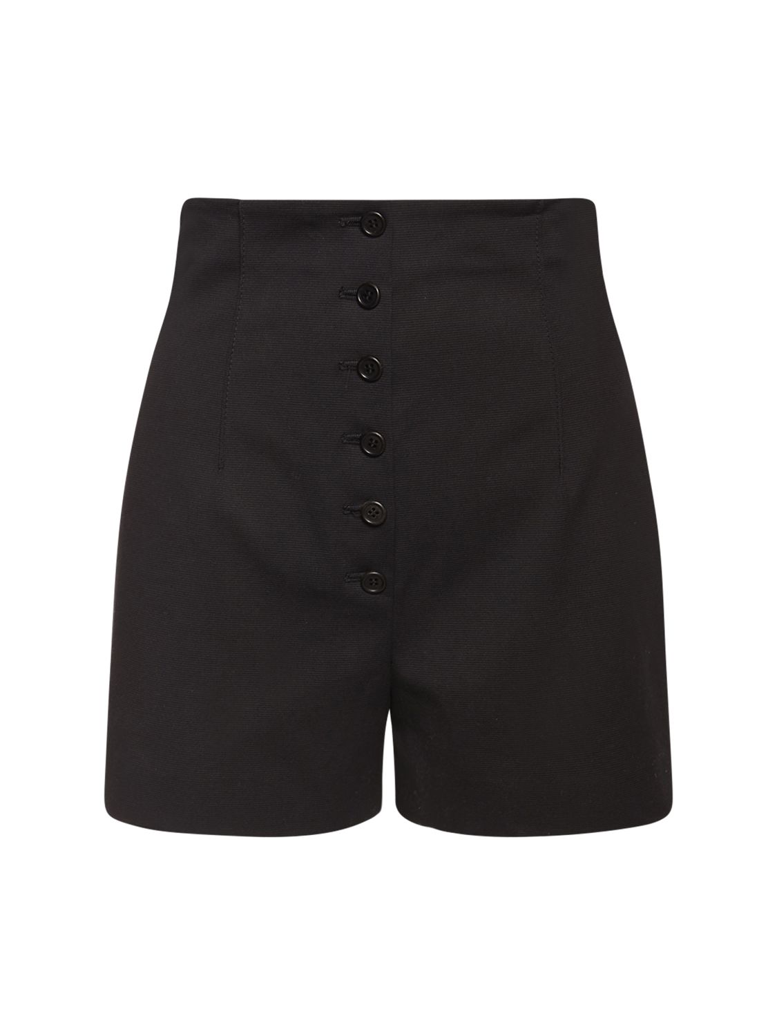 high waisted black cotton shorts