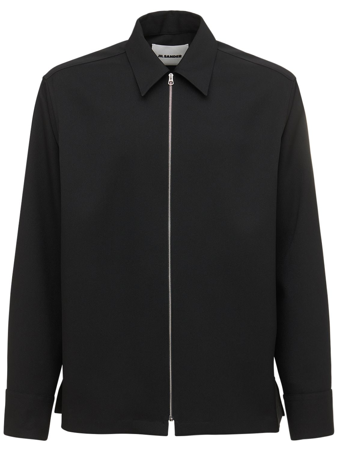 Jil Sander Recycled Polyester Gabardine Overshirt In Black | ModeSens