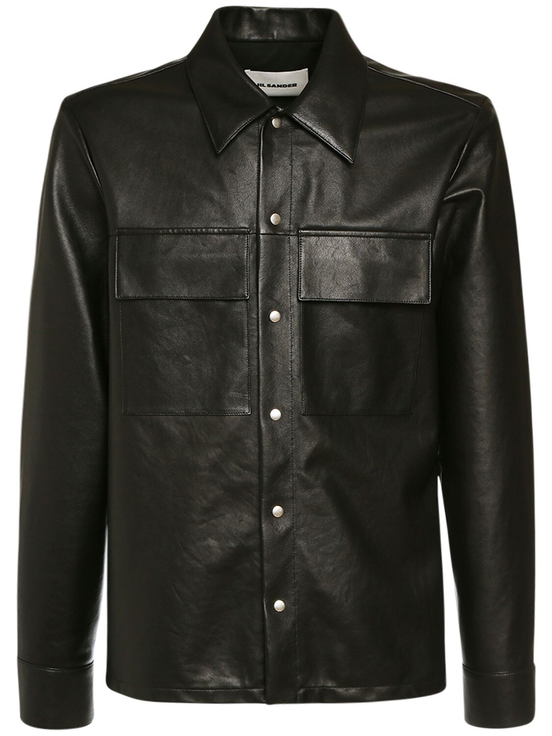 Jil Sander - Leather shirt jacket - Black | Luisaviaroma