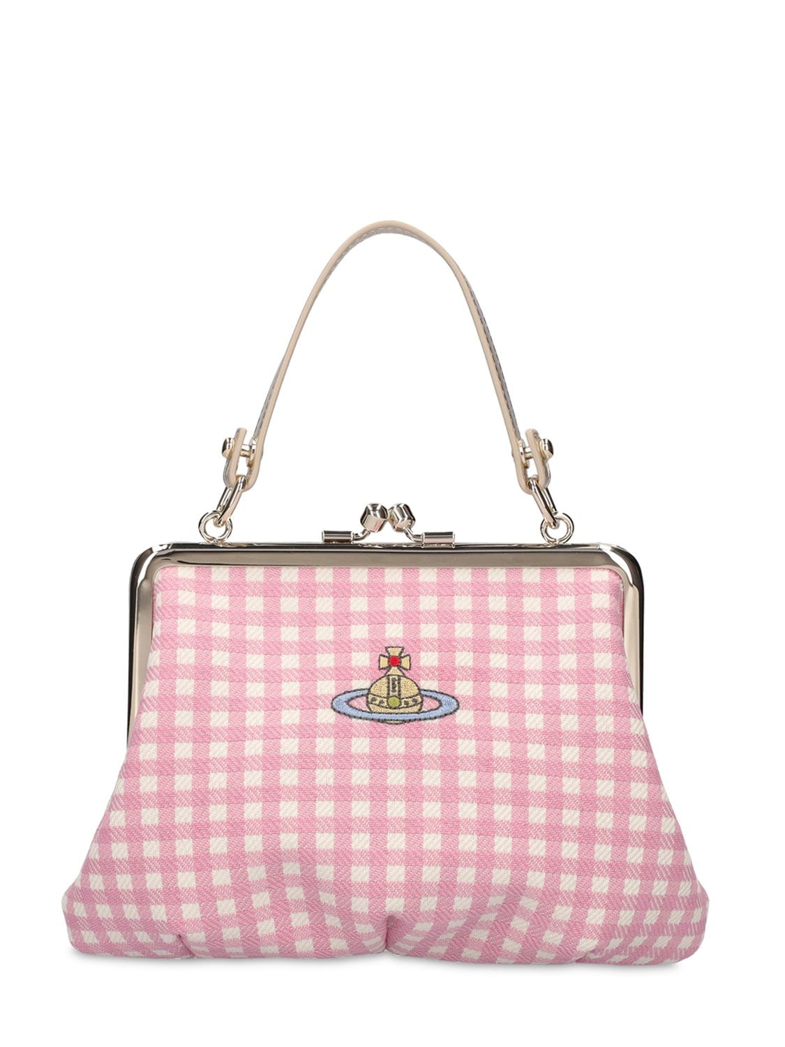 Vivienne Westwood Granny Frame Recycled Nylon Purse Bag In Pink